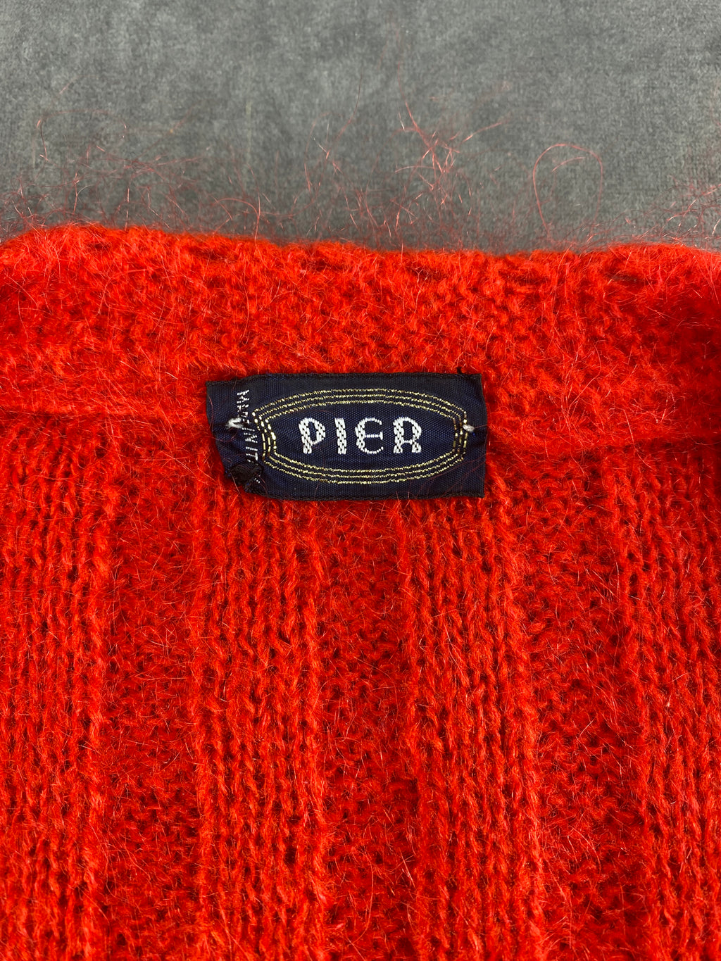 Cardigan rosso arancio a coste vintage – Donna Taglia L (IT 44)