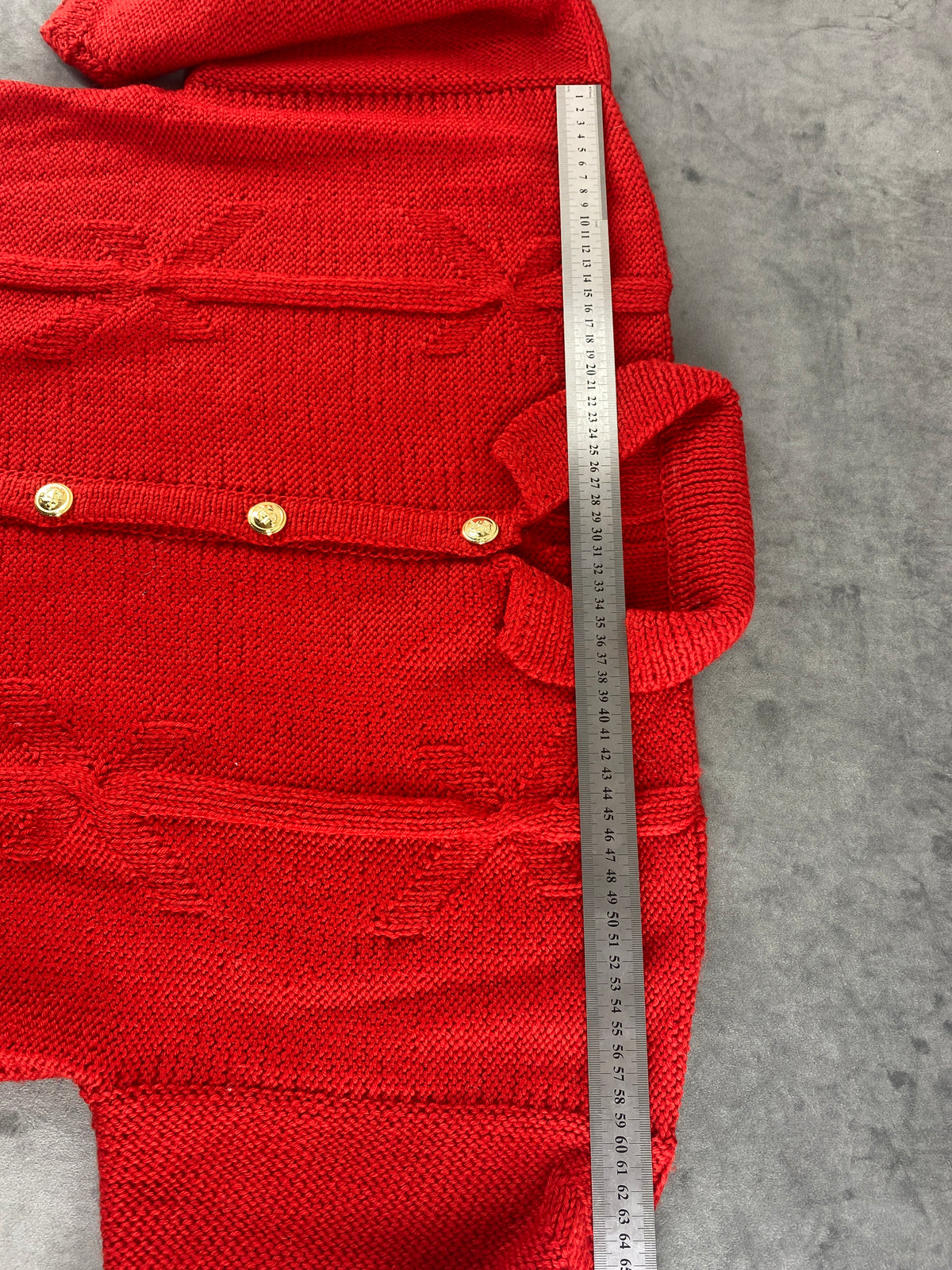 Cardigan rosso a maniche corte con colletto vintage – Donna Taglia L (IT 44)