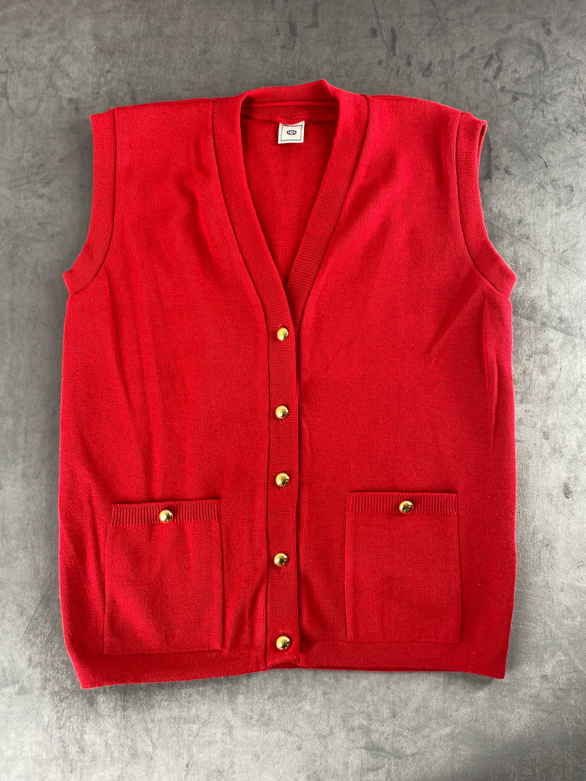 Gilet in maglia rosso C&A vintage – Donna Taglia M (IT 42)