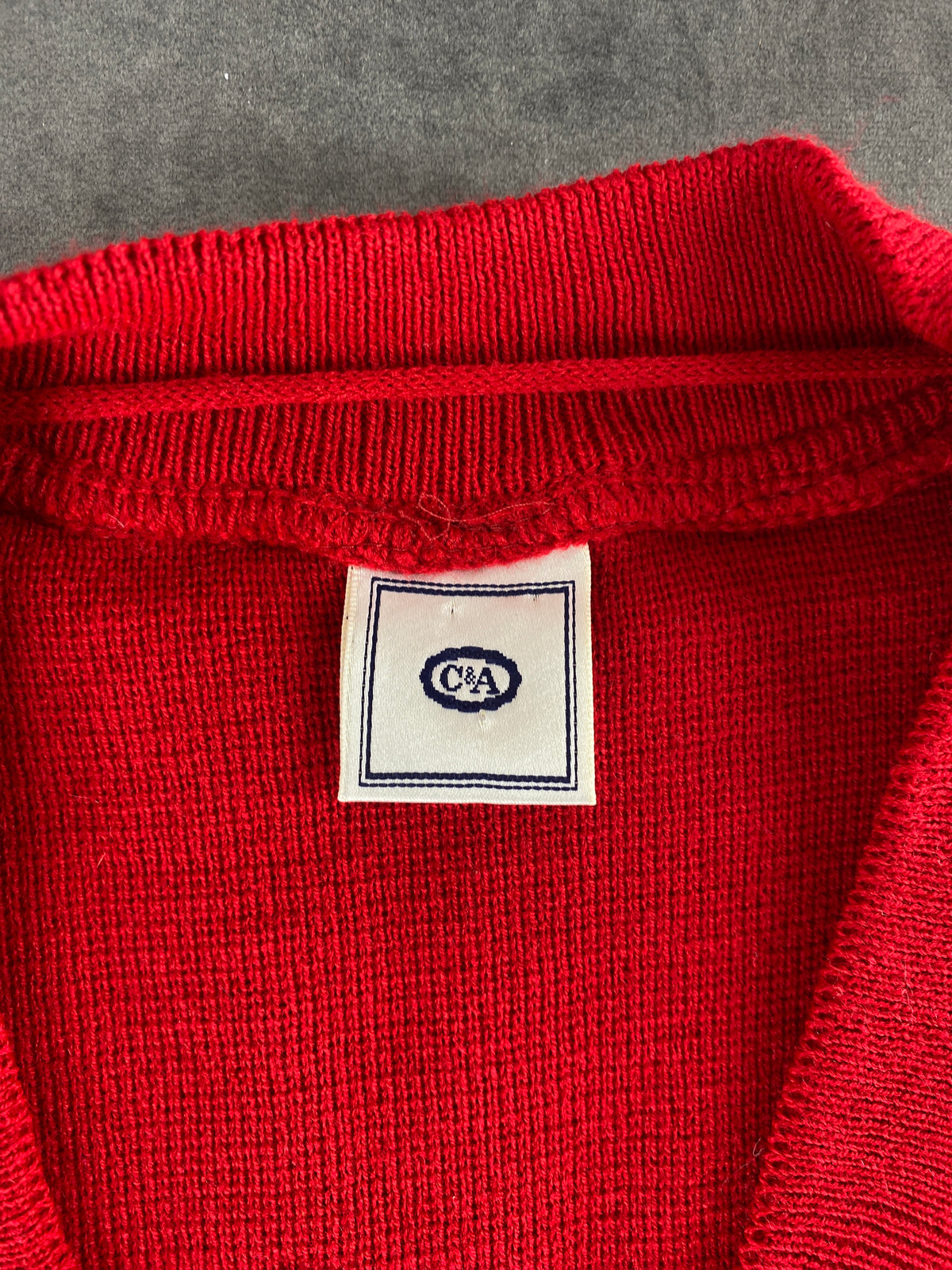 Gilet in maglia rosso C&A vintage – Donna Taglia M (IT 42)