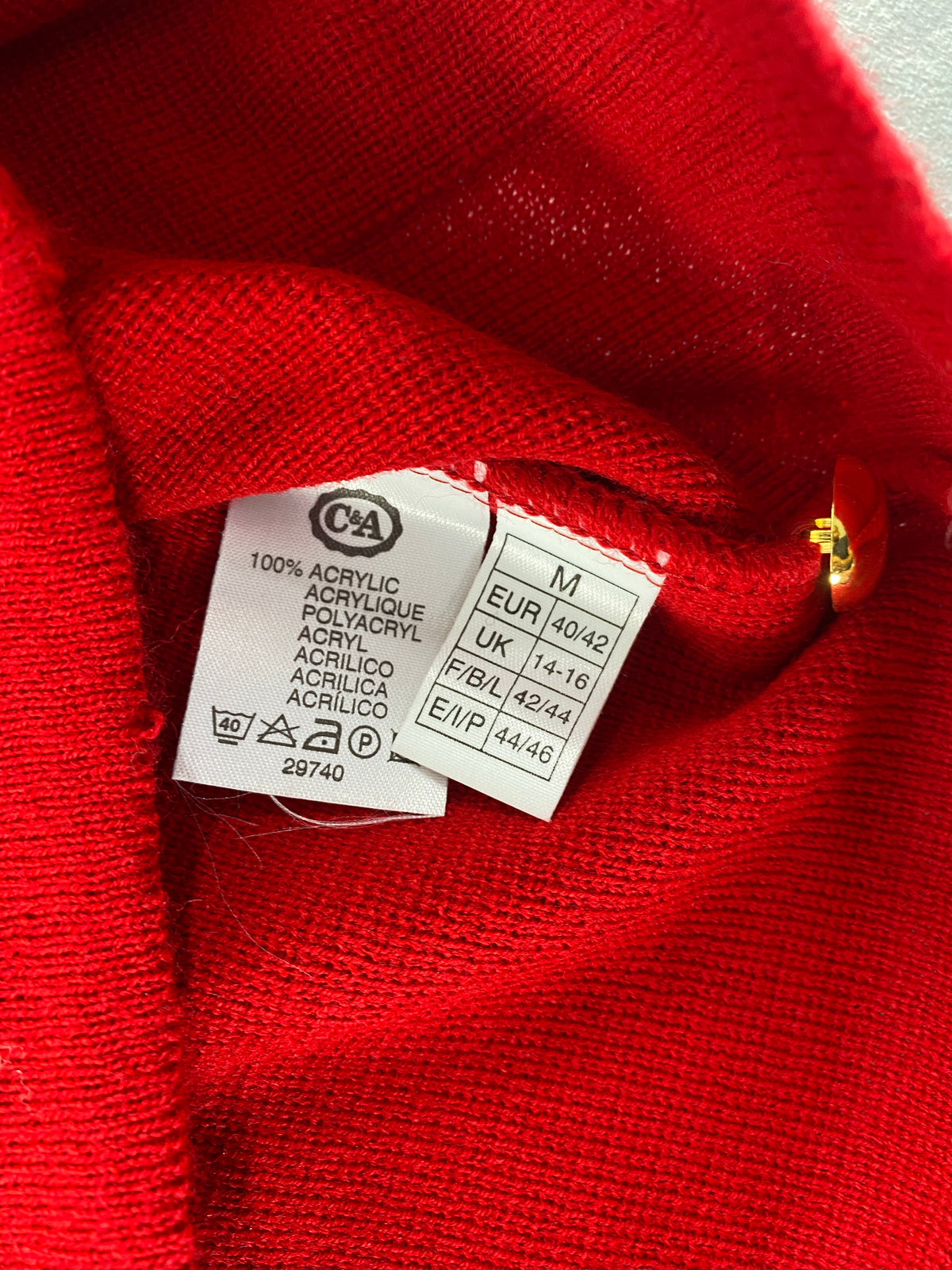 Gilet in maglia rosso C&A vintage – Donna Taglia M (IT 42)