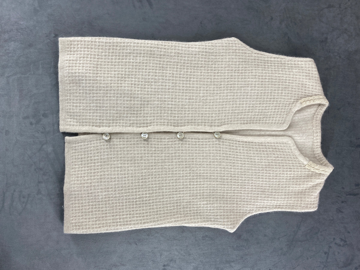 Gilet in maglia nido d'ape beige vintage – Donna Taglia M (IT 42)