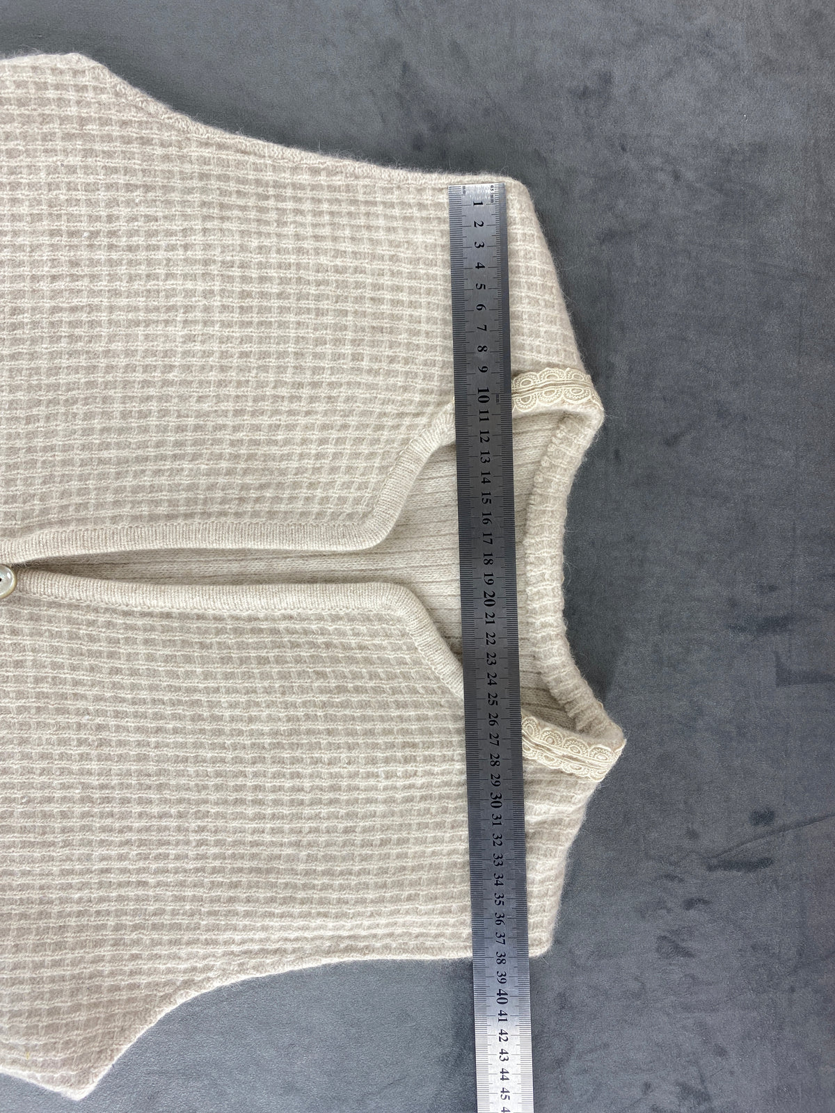 Gilet in maglia nido d'ape beige vintage – Donna Taglia M (IT 42)