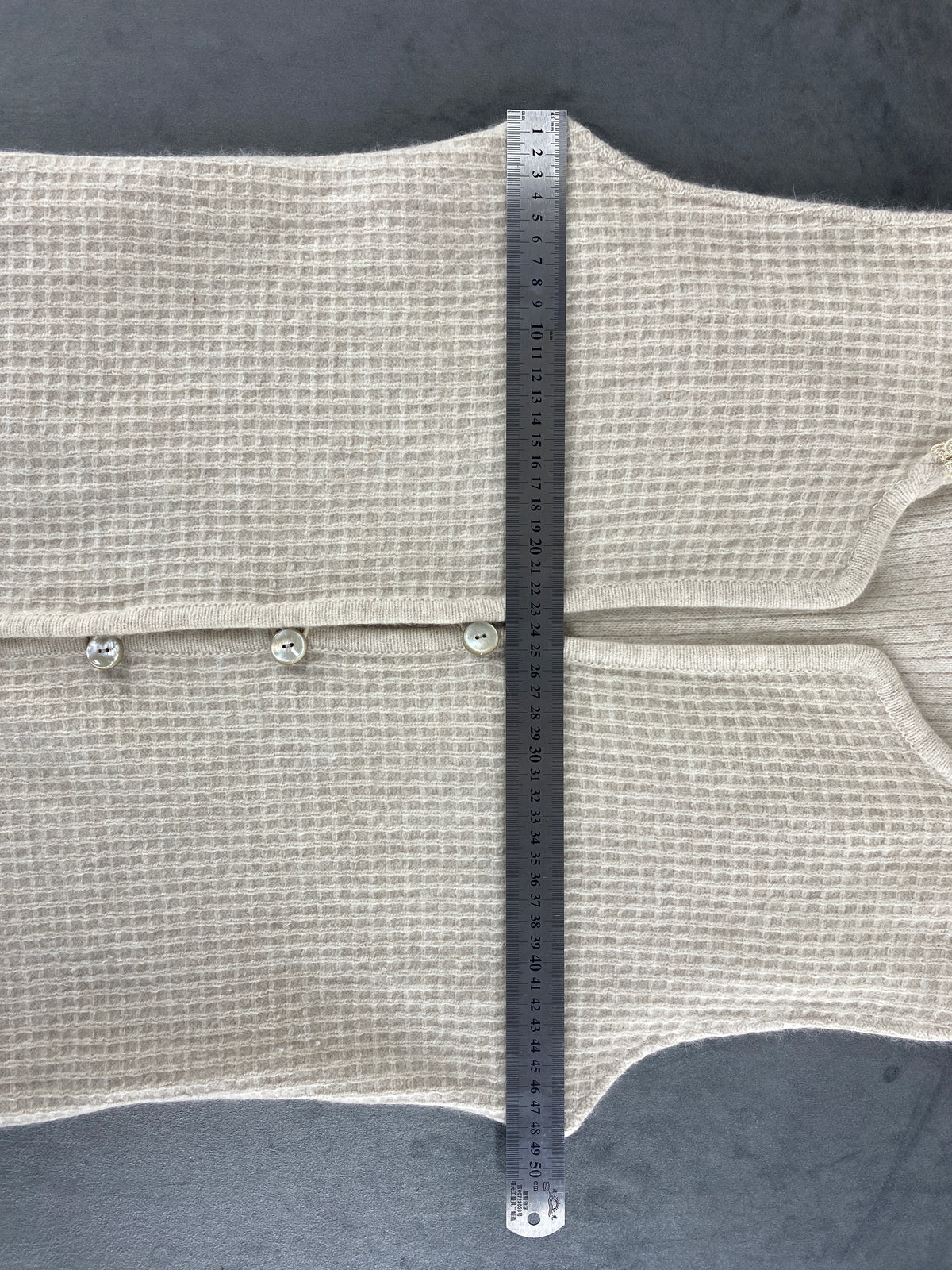 Gilet in maglia nido d'ape beige vintage – Donna Taglia M (IT 42)