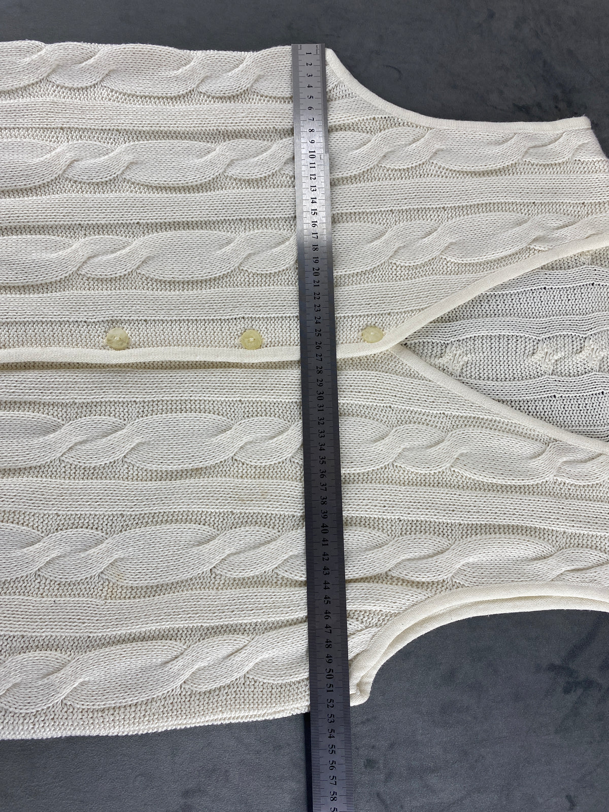 Gilet in maglia bianco a trecce vintage – Donna Taglia M (IT 42)