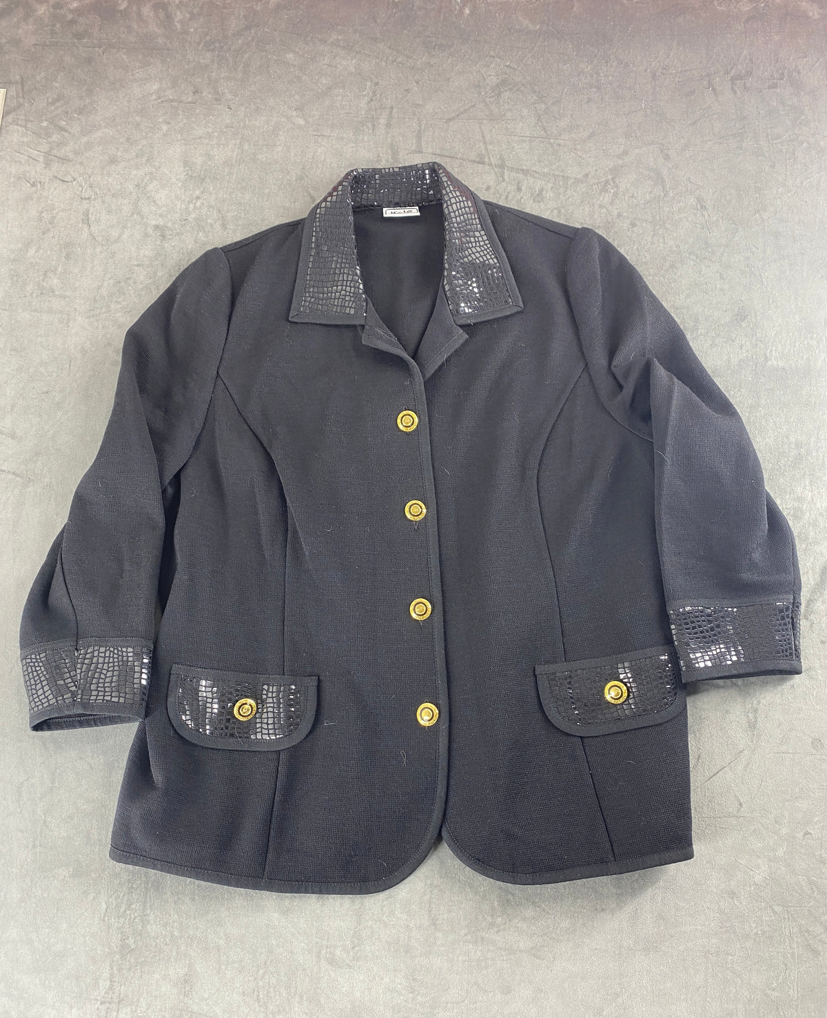 Blazer in maglia grigio con inserti effetto cocco Liolà vintage – Donna Taglia L (IT 44)