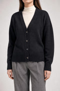 Cardigan blu notte scollo a V vintage – Donna Taglia M (IT 42)