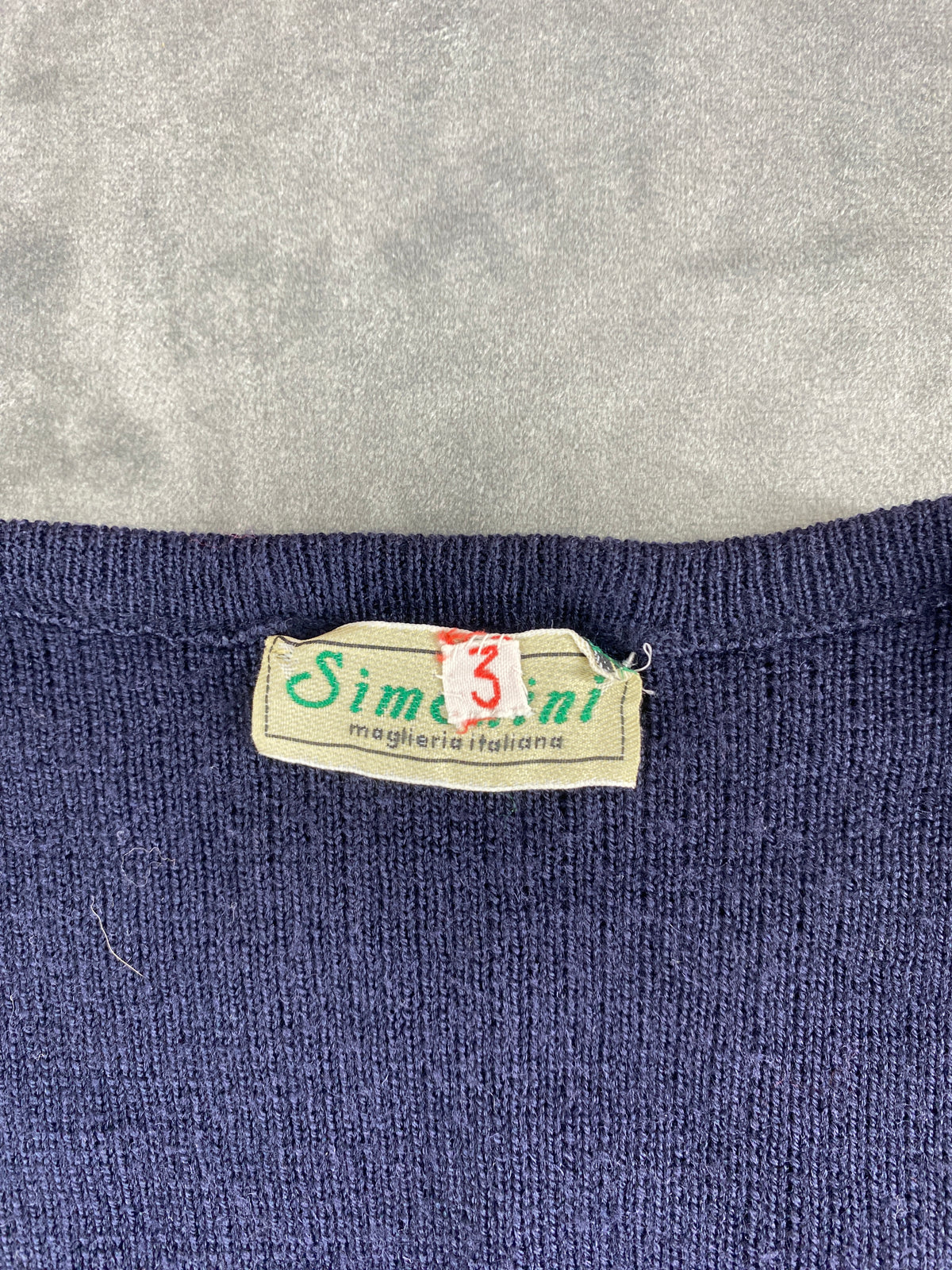 Cardigan blu a coste con tasche Simoni vintage – Donna Taglia L (IT 44)