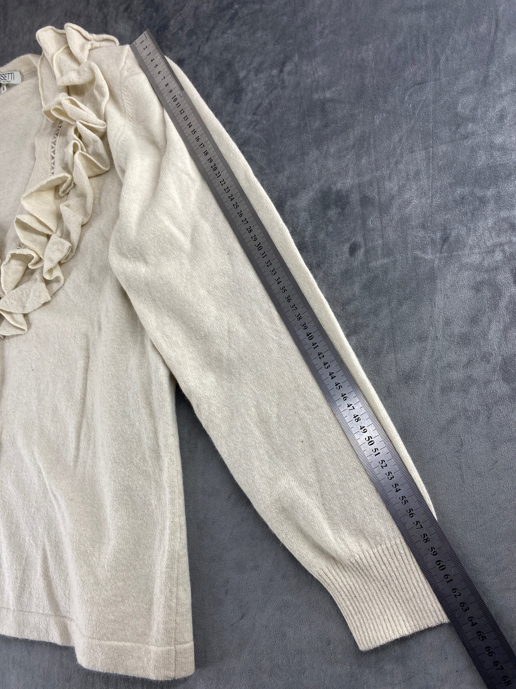 Cardigan panna con rouches Musetti vintage – Donna Taglia M (IT 42)