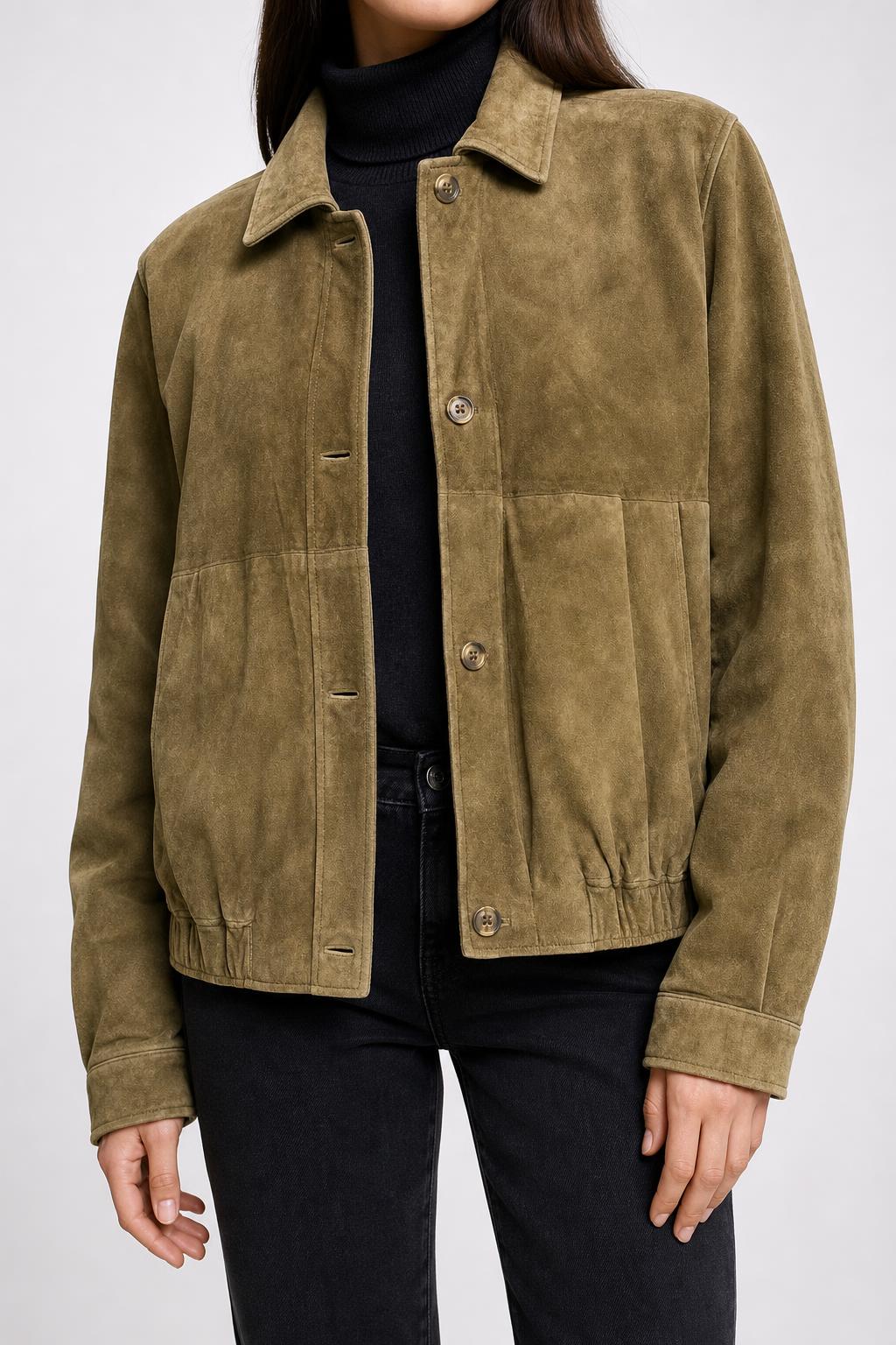 Giacca in camoscio cammello Bourbon vintage – Uomo Taglia M (IT 48)