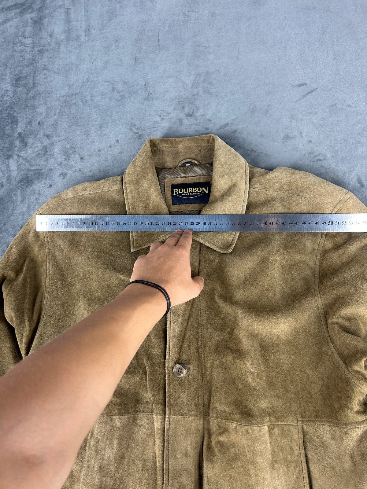 Giacca in camoscio cammello Bourbon vintage – Uomo Taglia M (IT 48)