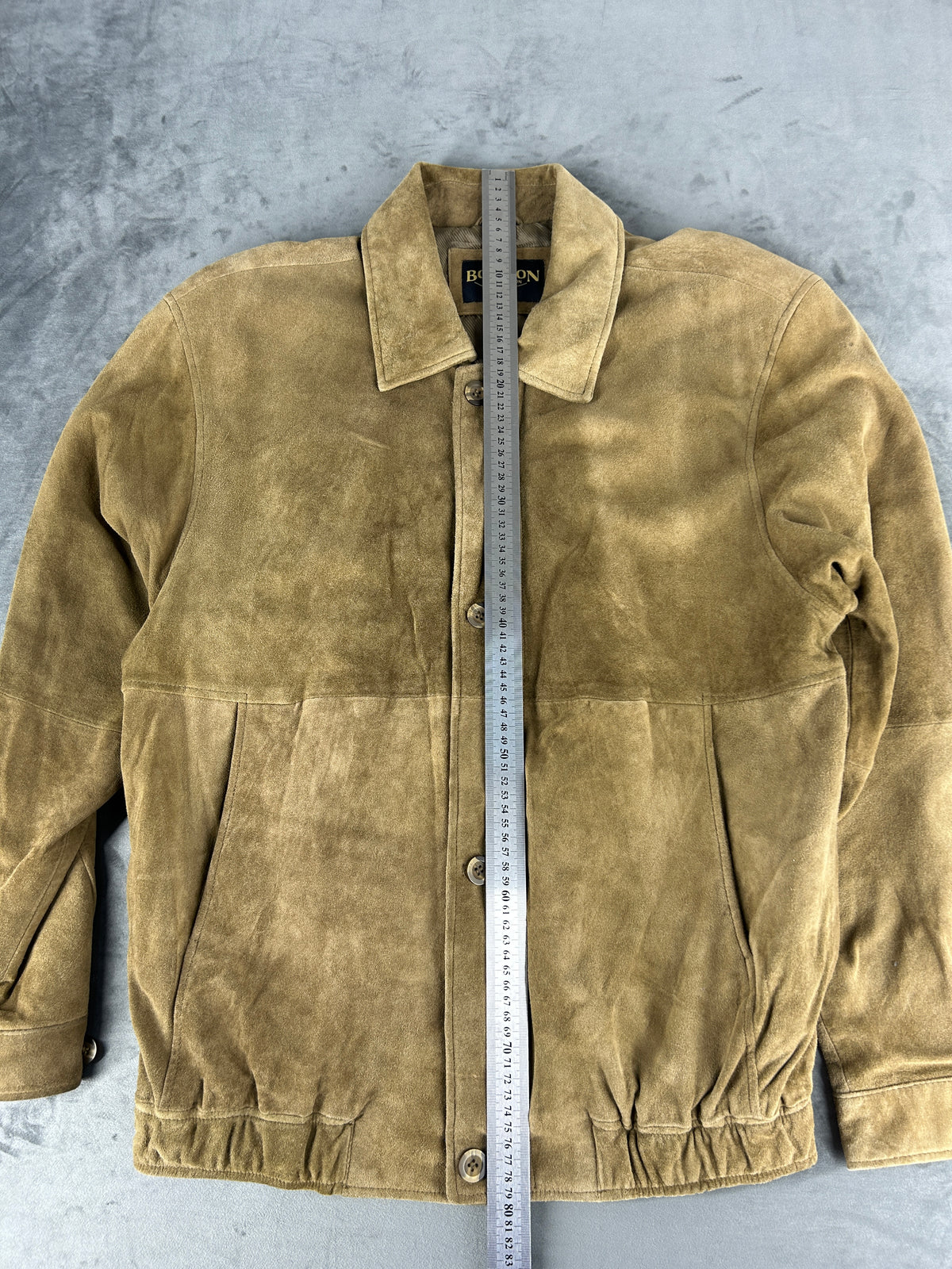 Giacca in camoscio cammello Bourbon vintage – Uomo Taglia M (IT 48)