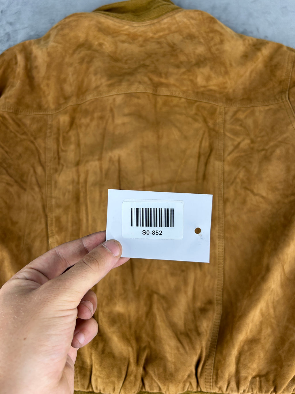 Bomber in camoscio senape vintage – Uomo Taglia XL (IT 54)