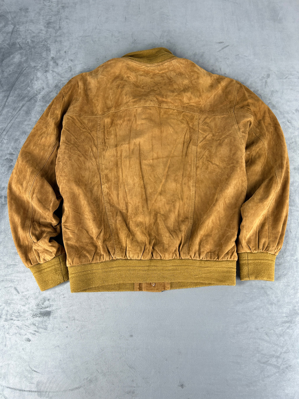 Bomber in camoscio senape vintage – Uomo Taglia XL (IT 54)
