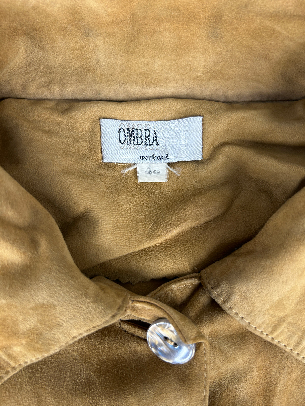 Giacca in camoscio senape con cintura Ombra vintage – Donna Taglia L (IT 44)