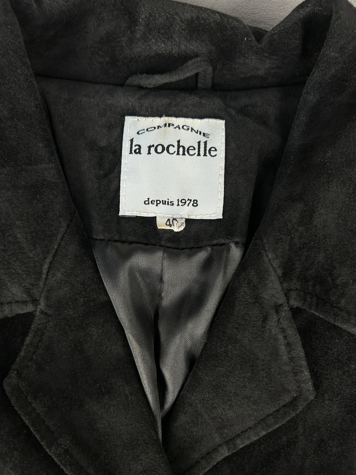 Cappottino in camoscio nero Compagnie La Rochelle vintage – Donna Taglia L (IT 44)