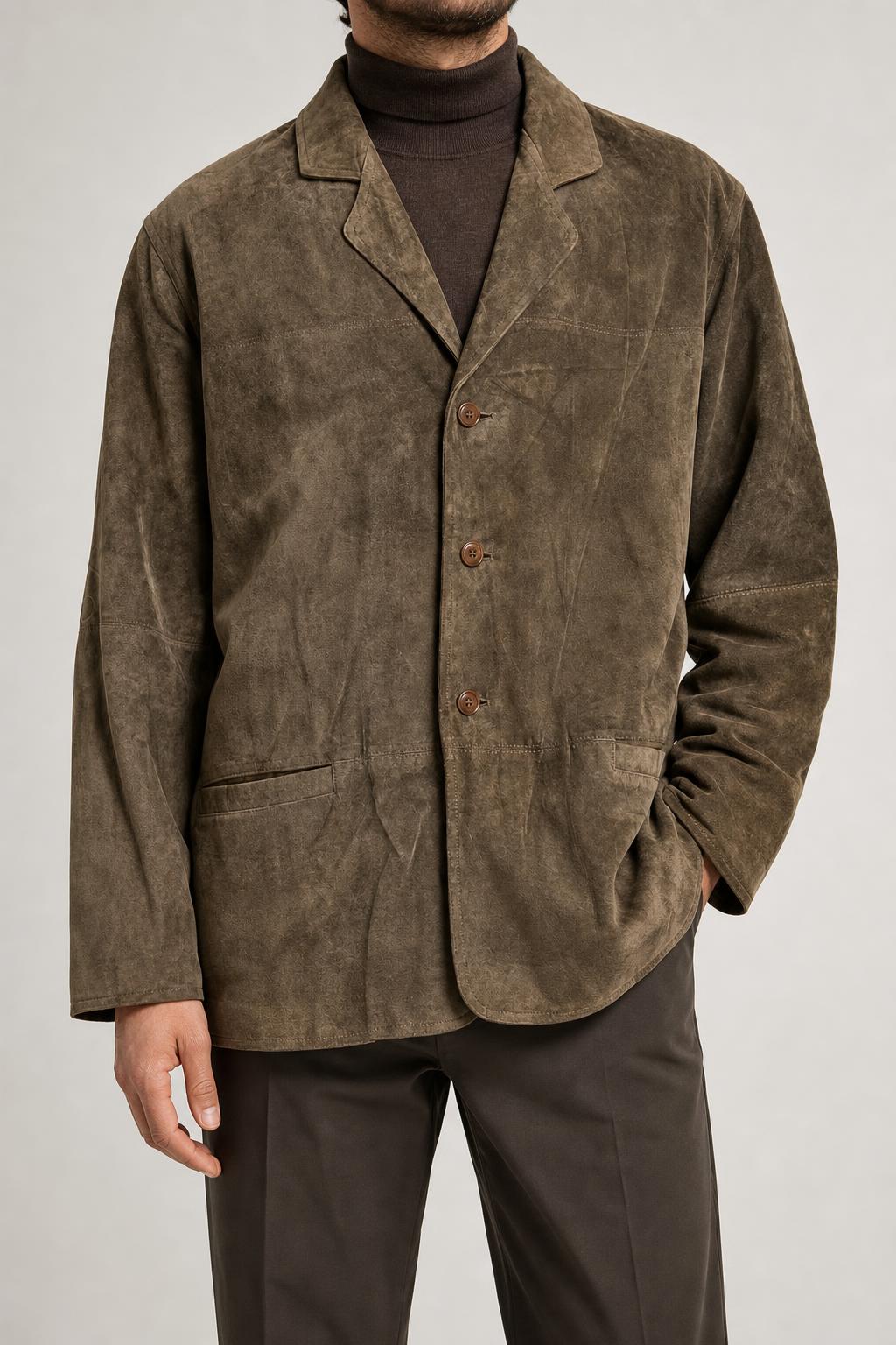 Blazer in camoscio marrone Target vintage – Uomo Taglia XL