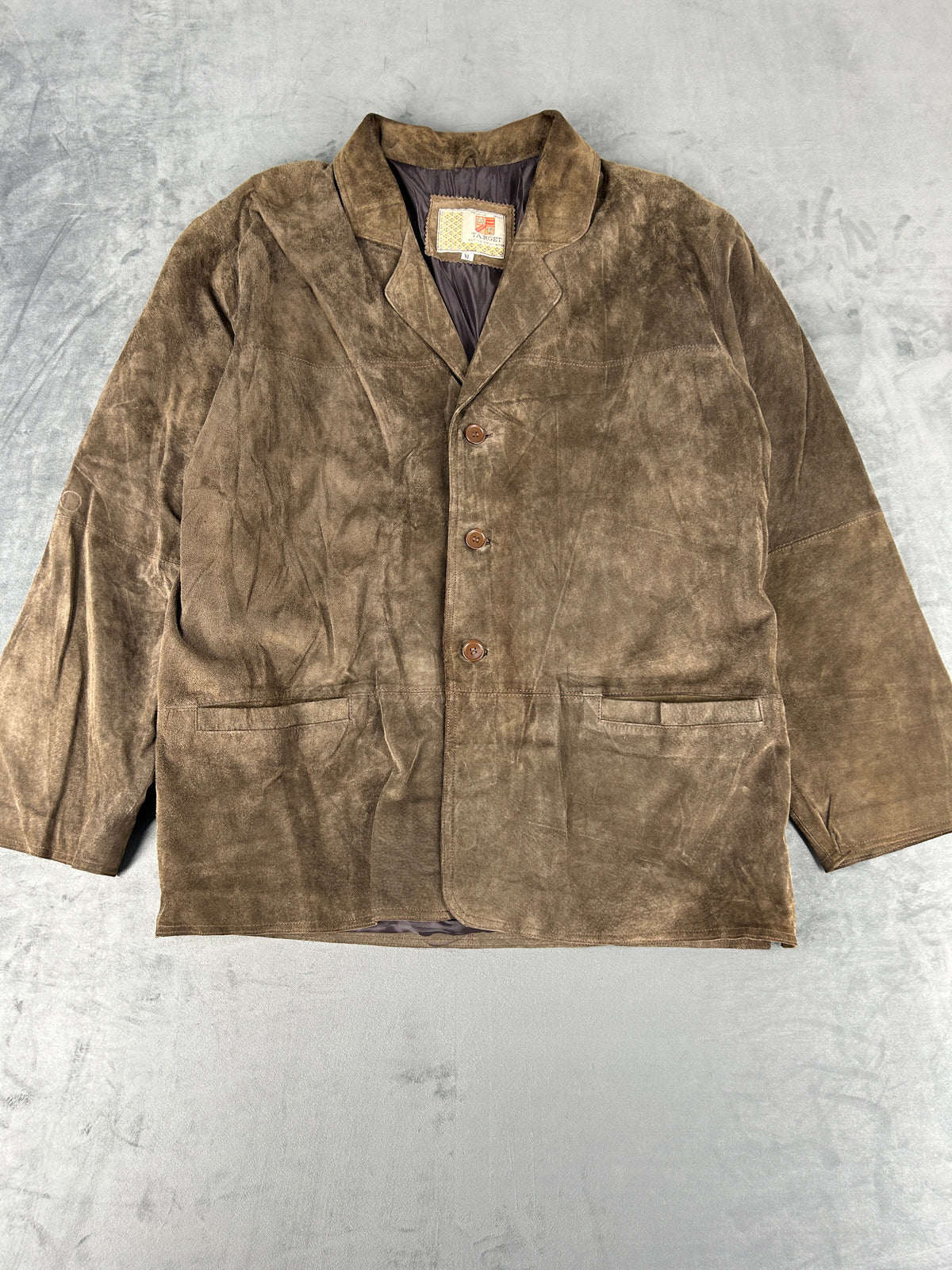 Blazer in camoscio marrone Target vintage – Uomo Taglia XL