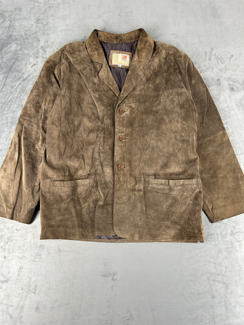 Blazer in camoscio marrone Target vintage – Uomo Taglia XL