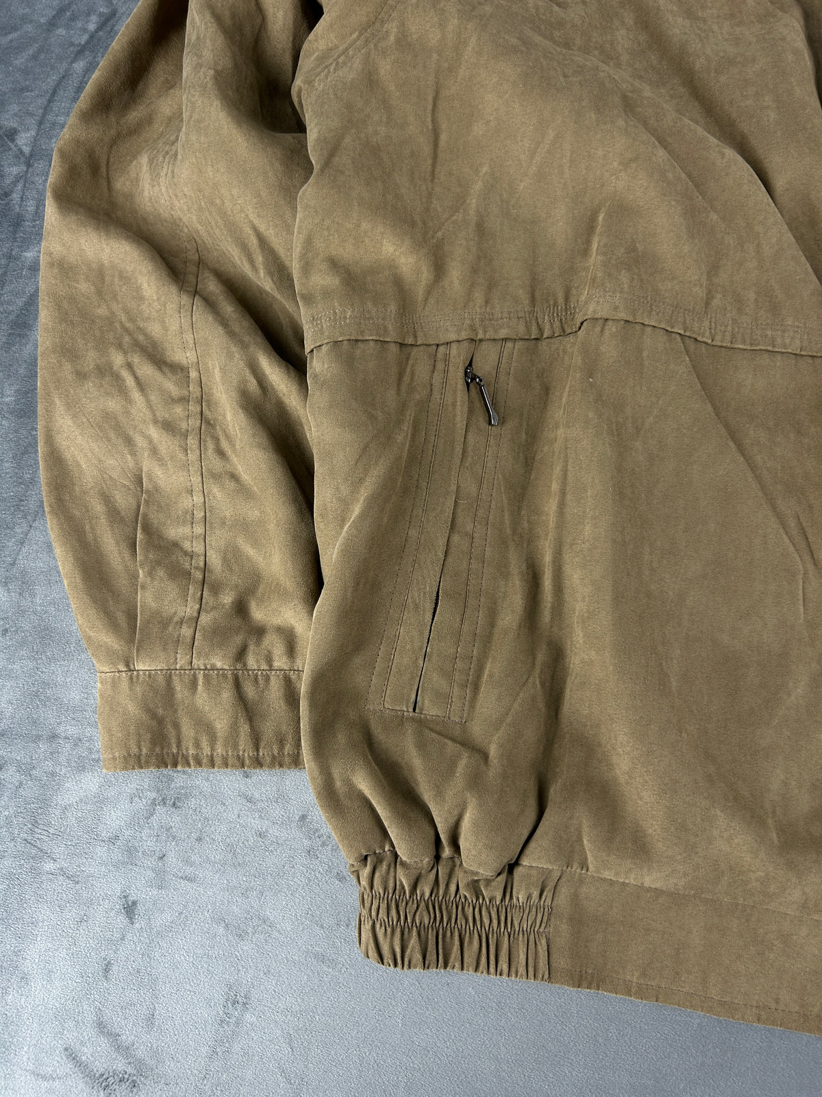 Giubbotto kaki con colletto in velluto vintage – Uomo Taglia XL