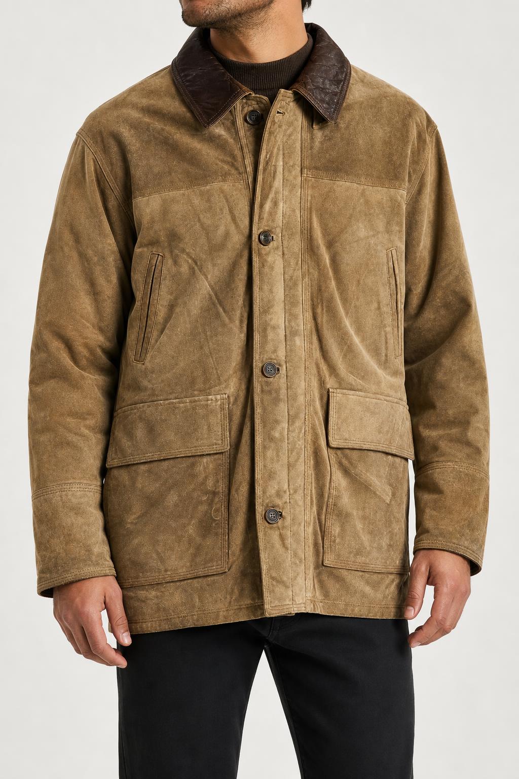 Field jacket in camoscio cammello Brasch vintage – Uomo Taglia L (IT 50)