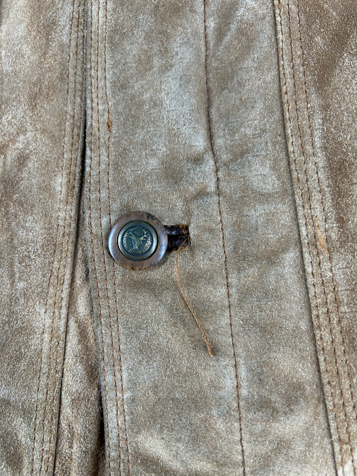 Field jacket in camoscio cammello Brasch vintage – Uomo Taglia L (IT 50)