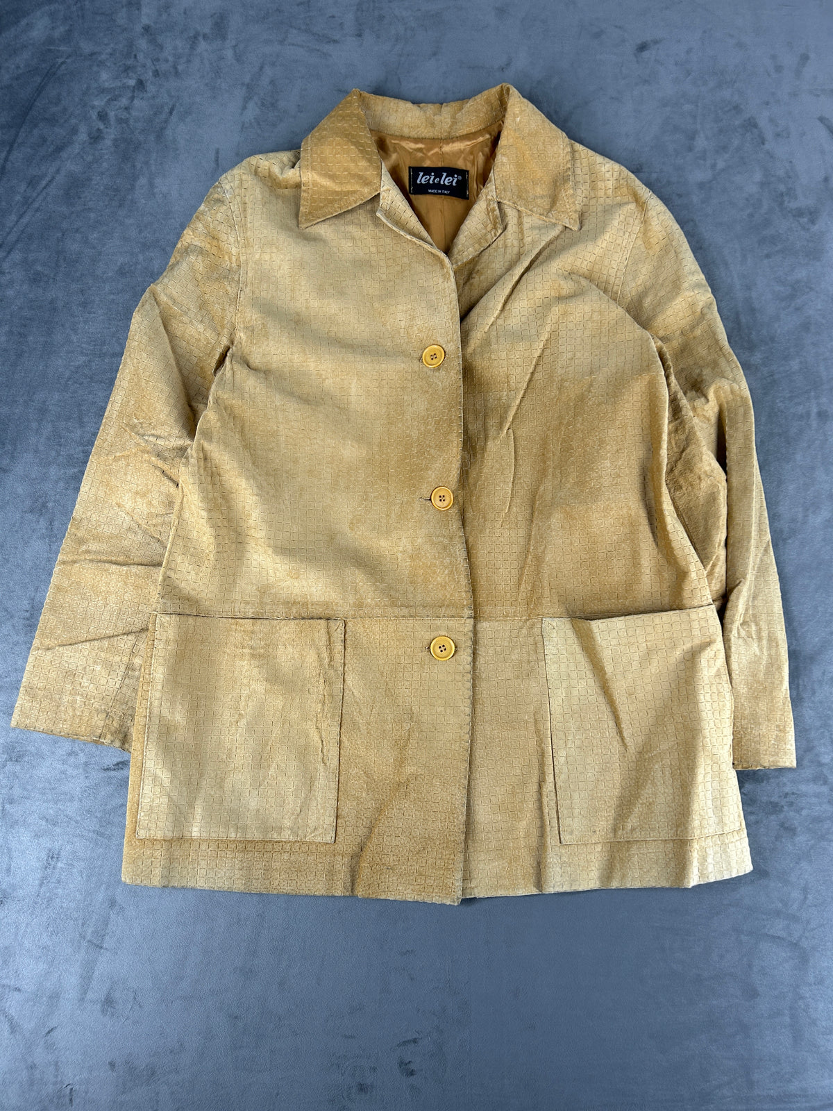 Giacca in camoscio paglia lavorato Lei Lei vintage – Donna Taglia L (IT 44)