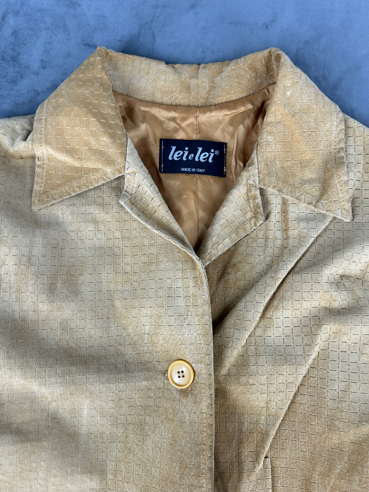 Giacca in camoscio paglia lavorato Lei Lei vintage – Donna Taglia L (IT 44)