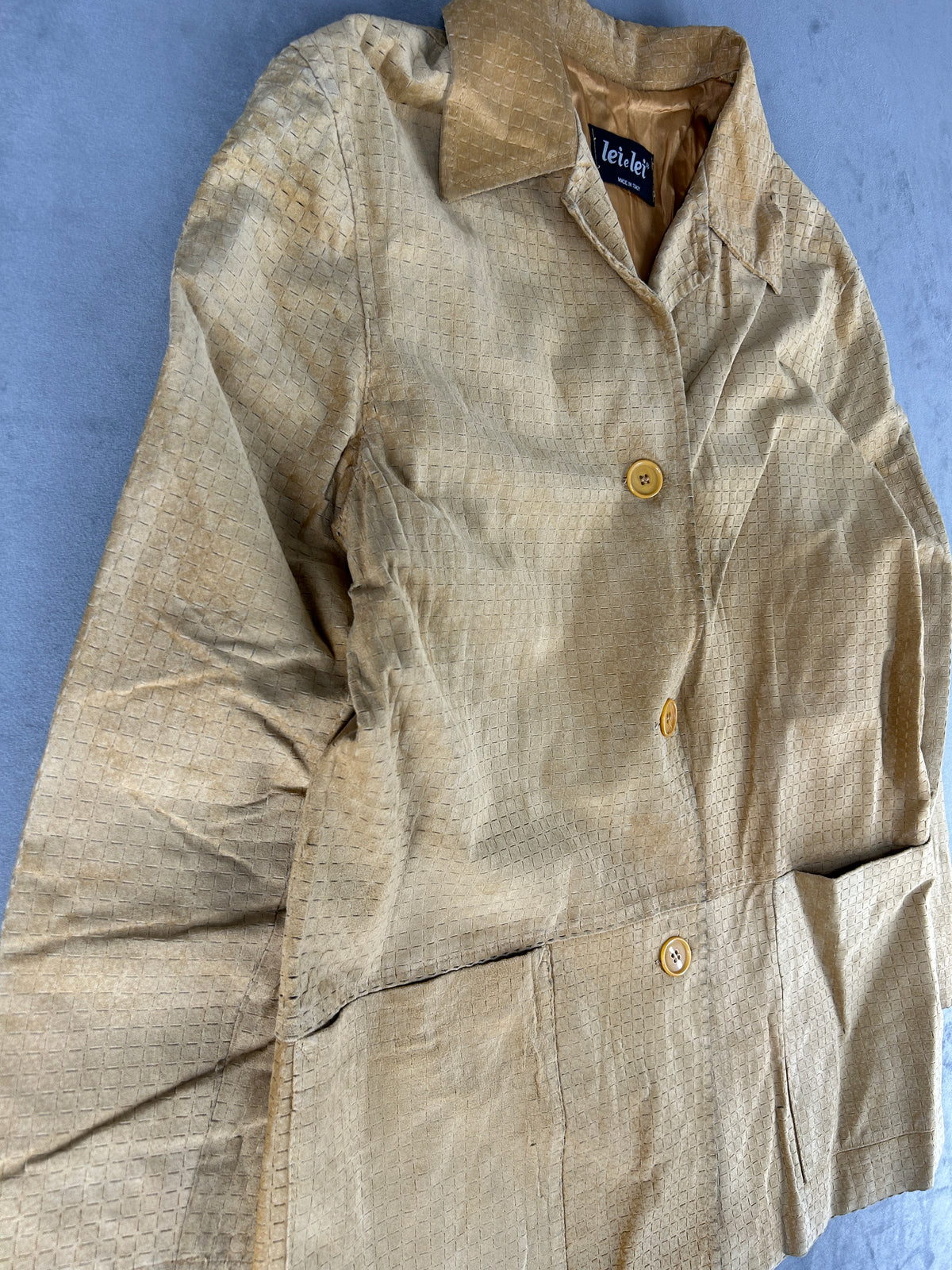 Giacca in camoscio paglia lavorato Lei Lei vintage – Donna Taglia L (IT 44)