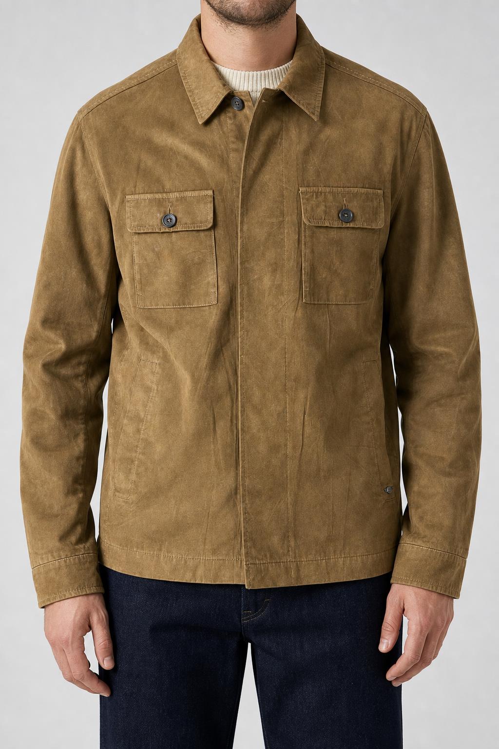 Overshirt in camoscio cammello Healey vintage – Uomo Taglia L
