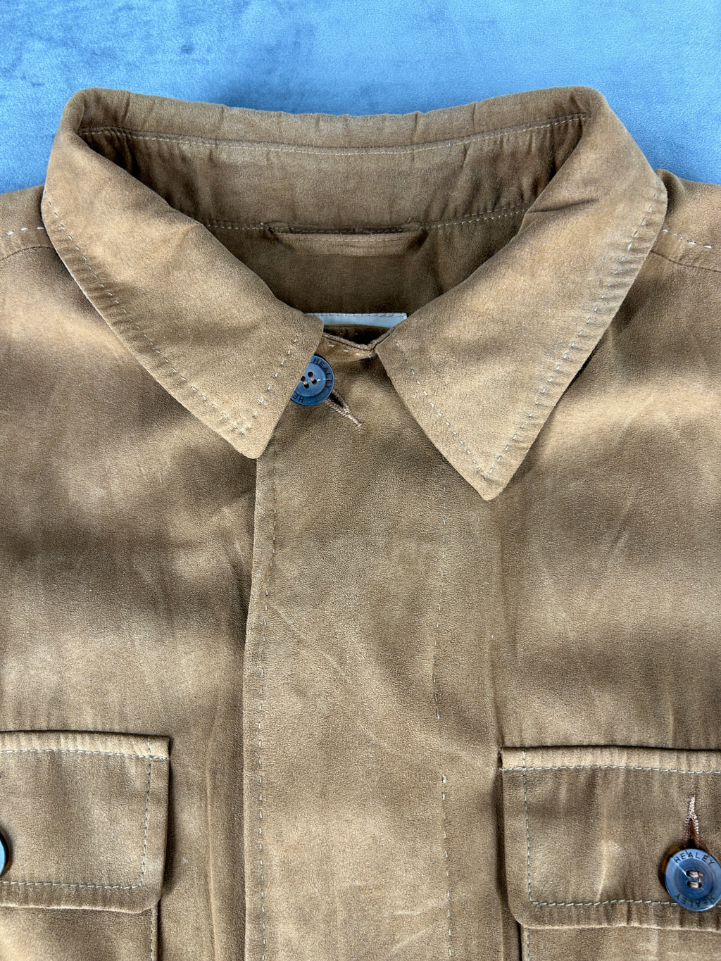 Overshirt in camoscio cammello Healey vintage – Uomo Taglia L