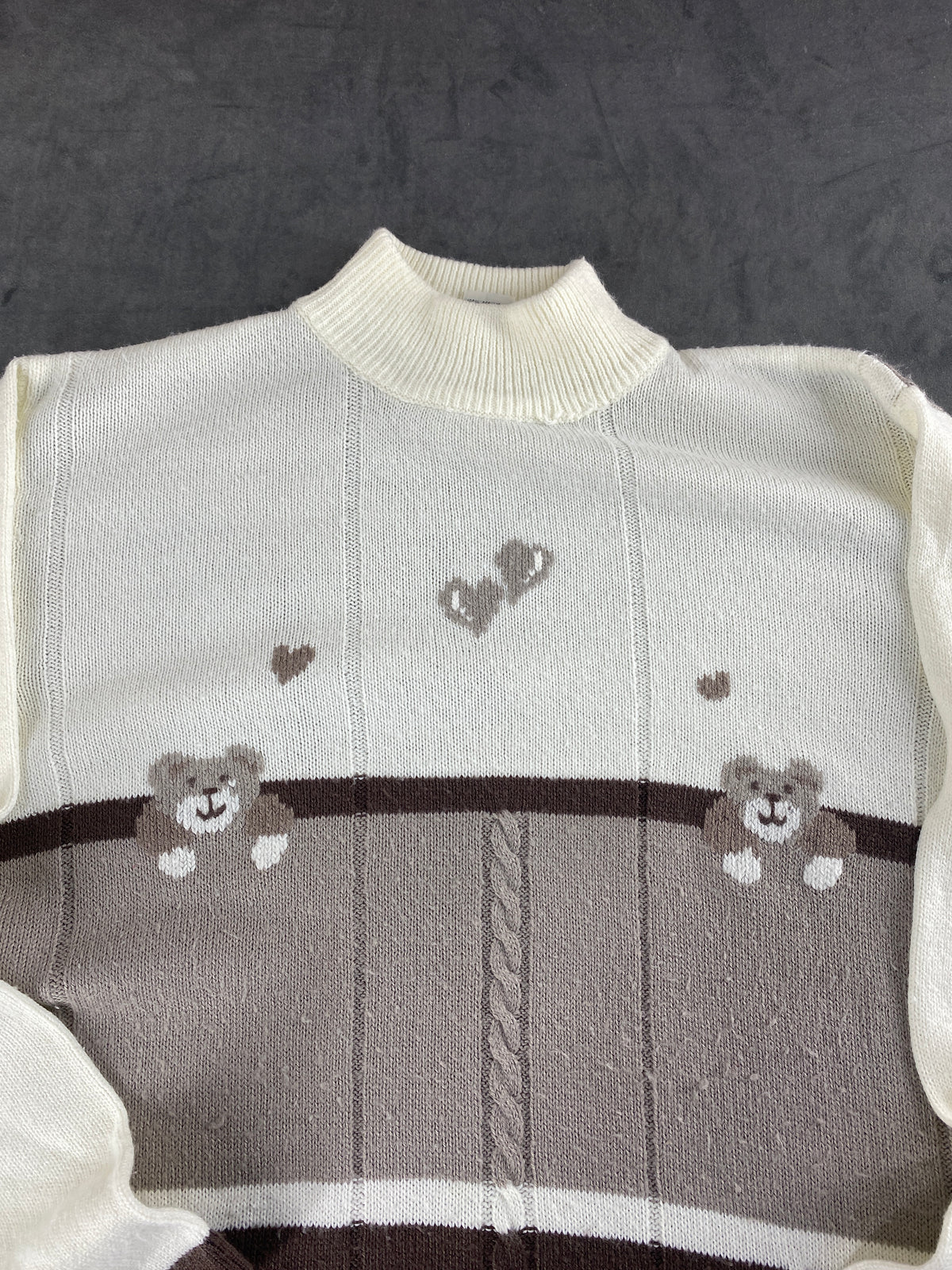 Abito in maglia color block con orsetti C&A vintage – Donna Taglia L (IT 44)