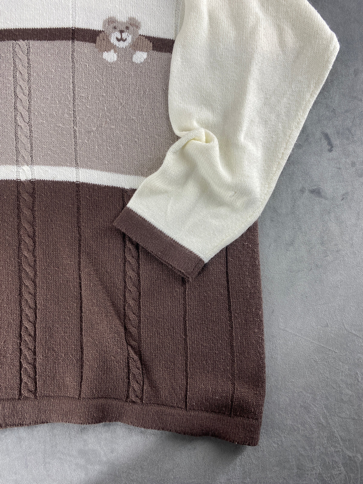 Abito in maglia color block con orsetti C&A vintage – Donna Taglia L (IT 44)