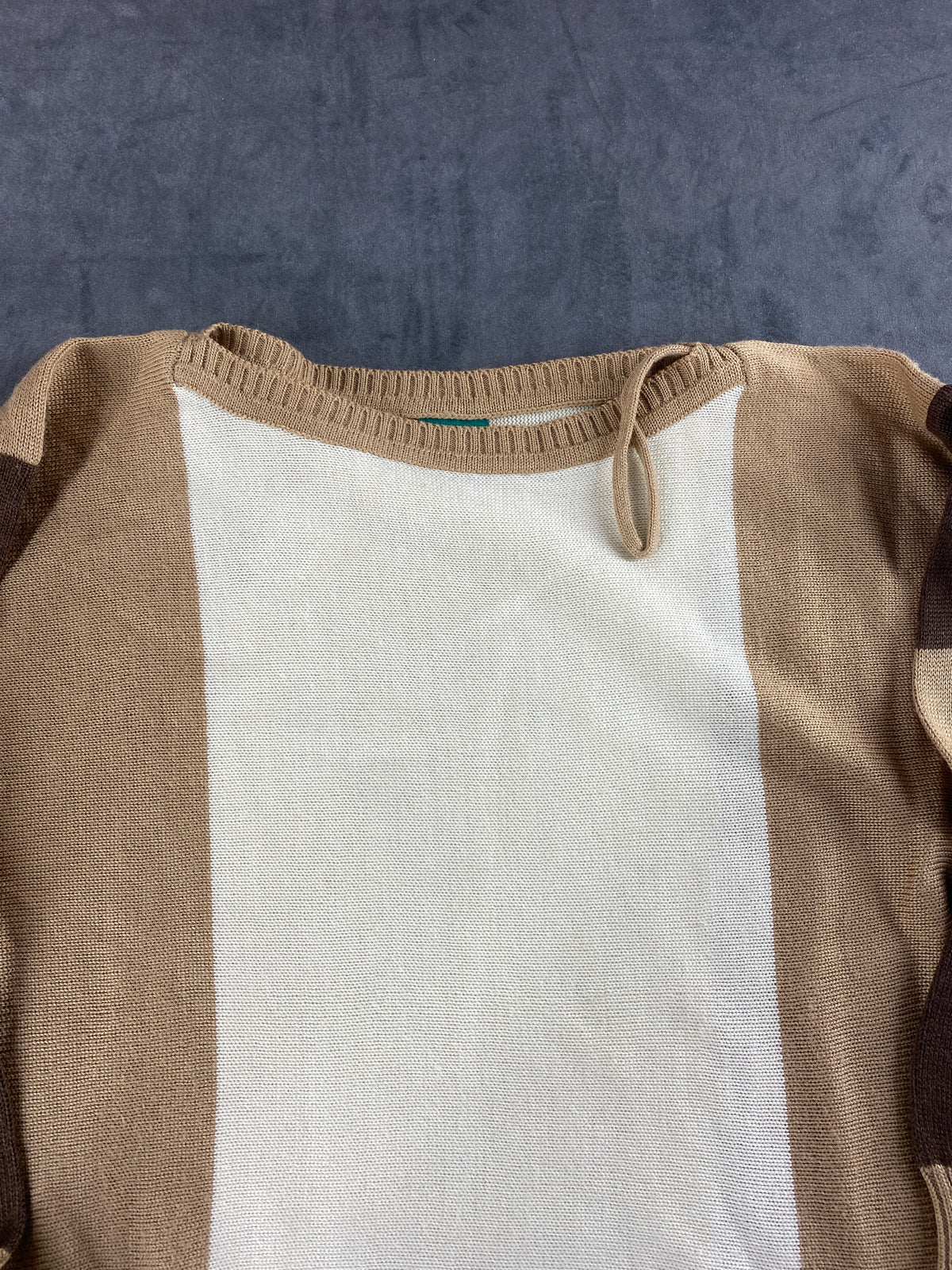 Maglione color block panna e cammello Canda vintage – Donna Taglia L (IT 44)
