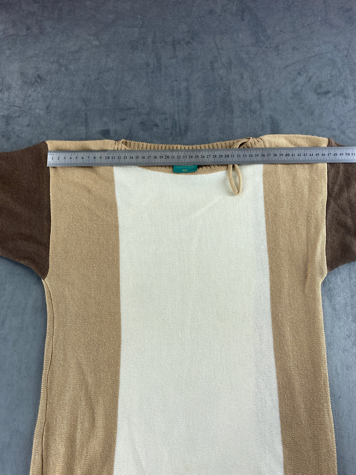 Maglione color block panna e cammello Canda vintage – Donna Taglia L (IT 44)