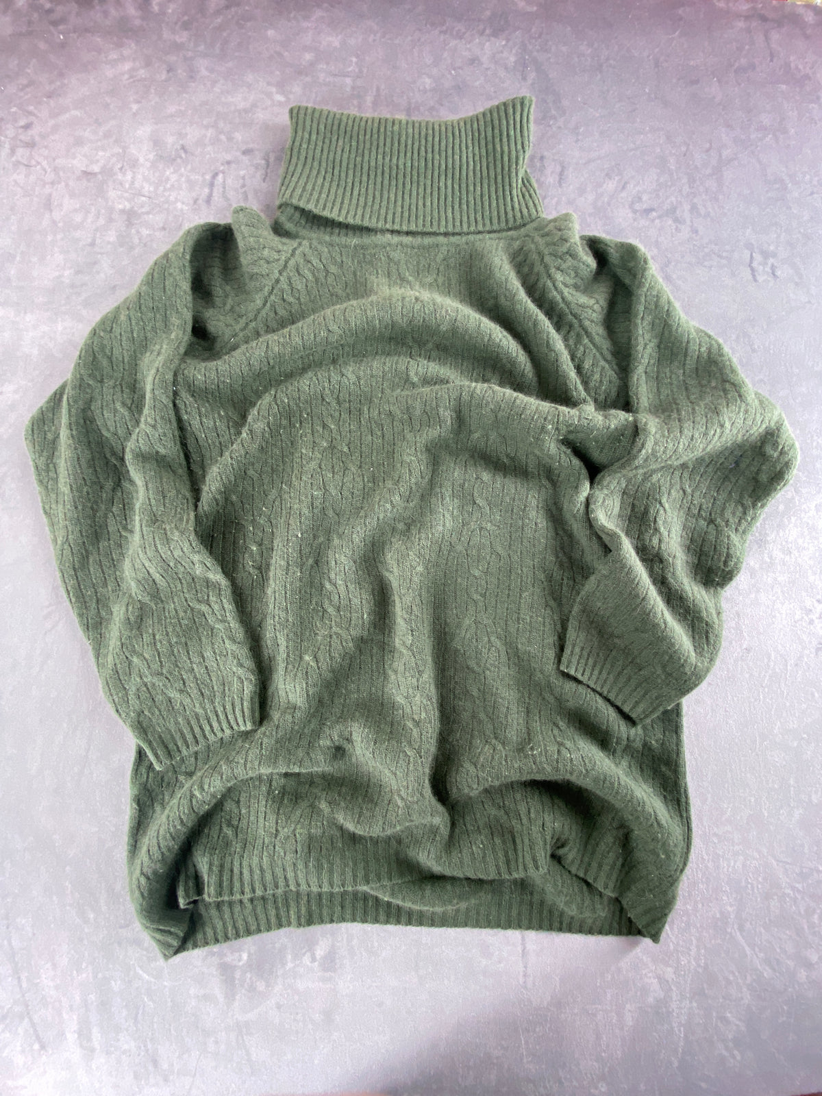 Dolcevita verde salvia a trecce Mabb vintage – Donna Taglia M (IT 42)