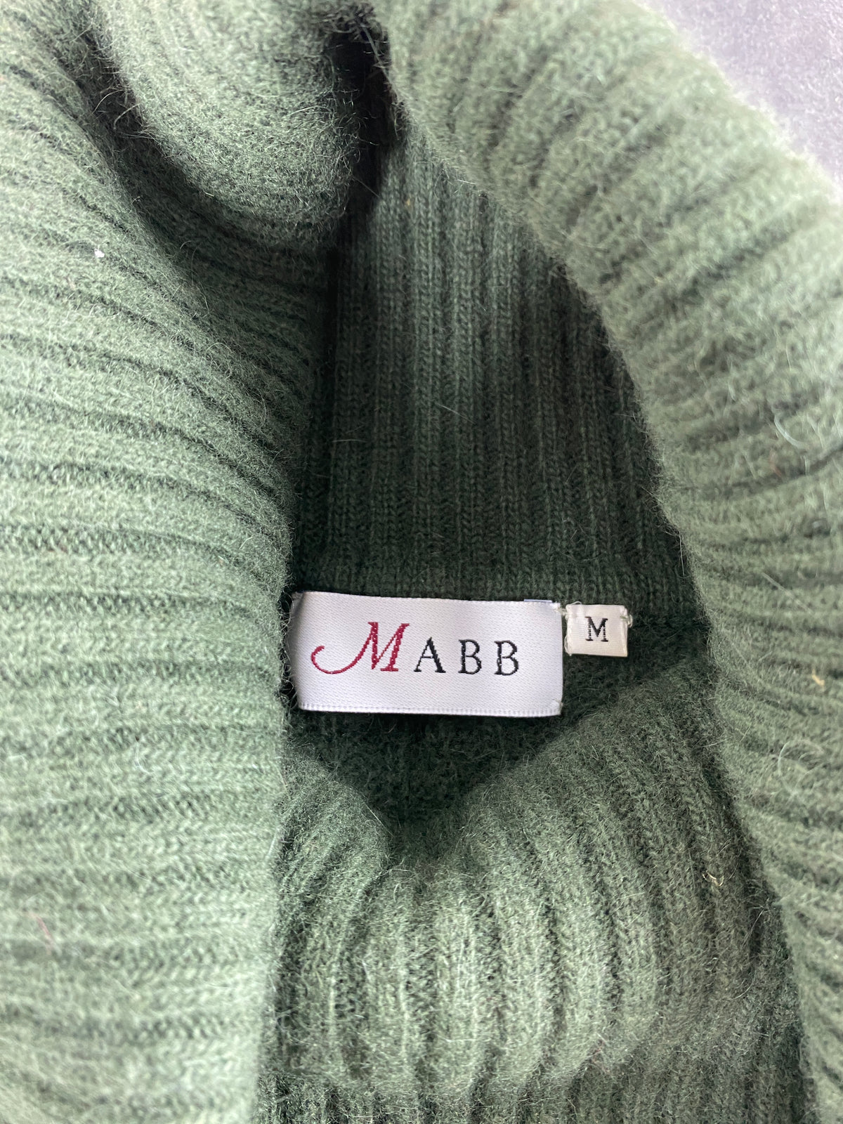 Dolcevita verde salvia a trecce Mabb vintage – Donna Taglia M (IT 42)