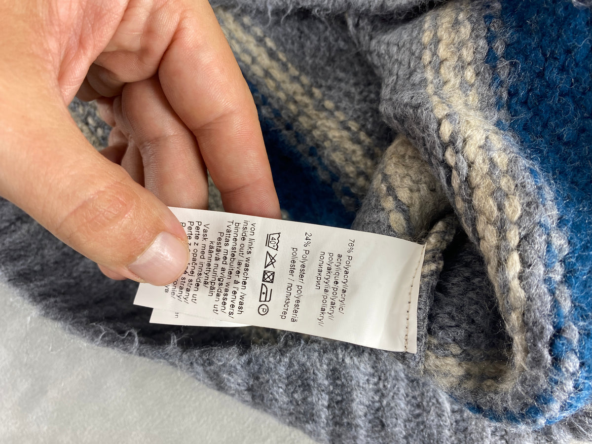 Maglione a righe panna, blu e rosa vintage – Donna Taglia M (IT 42)