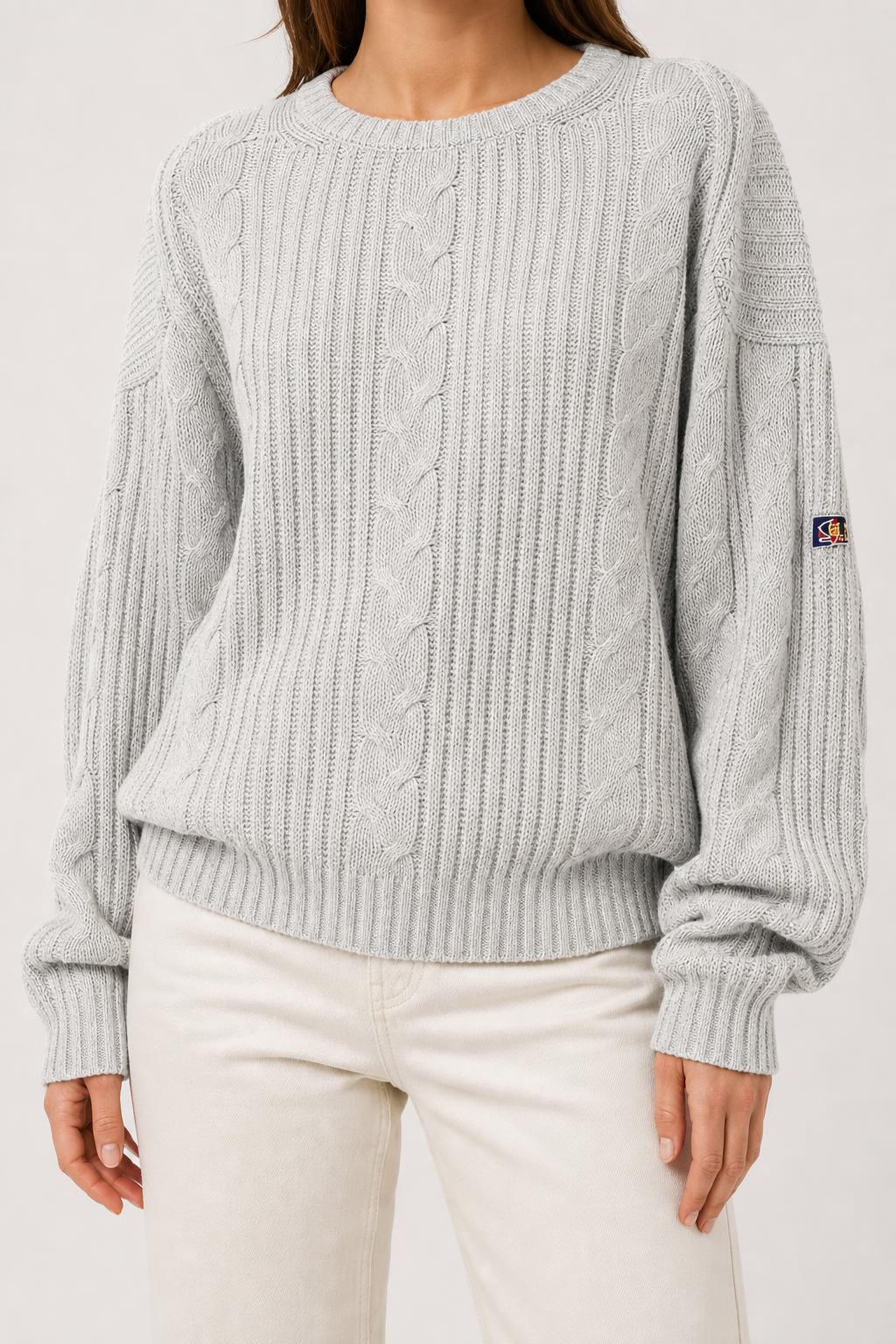 Maglione grigio perla a trecce Carrera vintage – Donna Taglia M (IT 42)