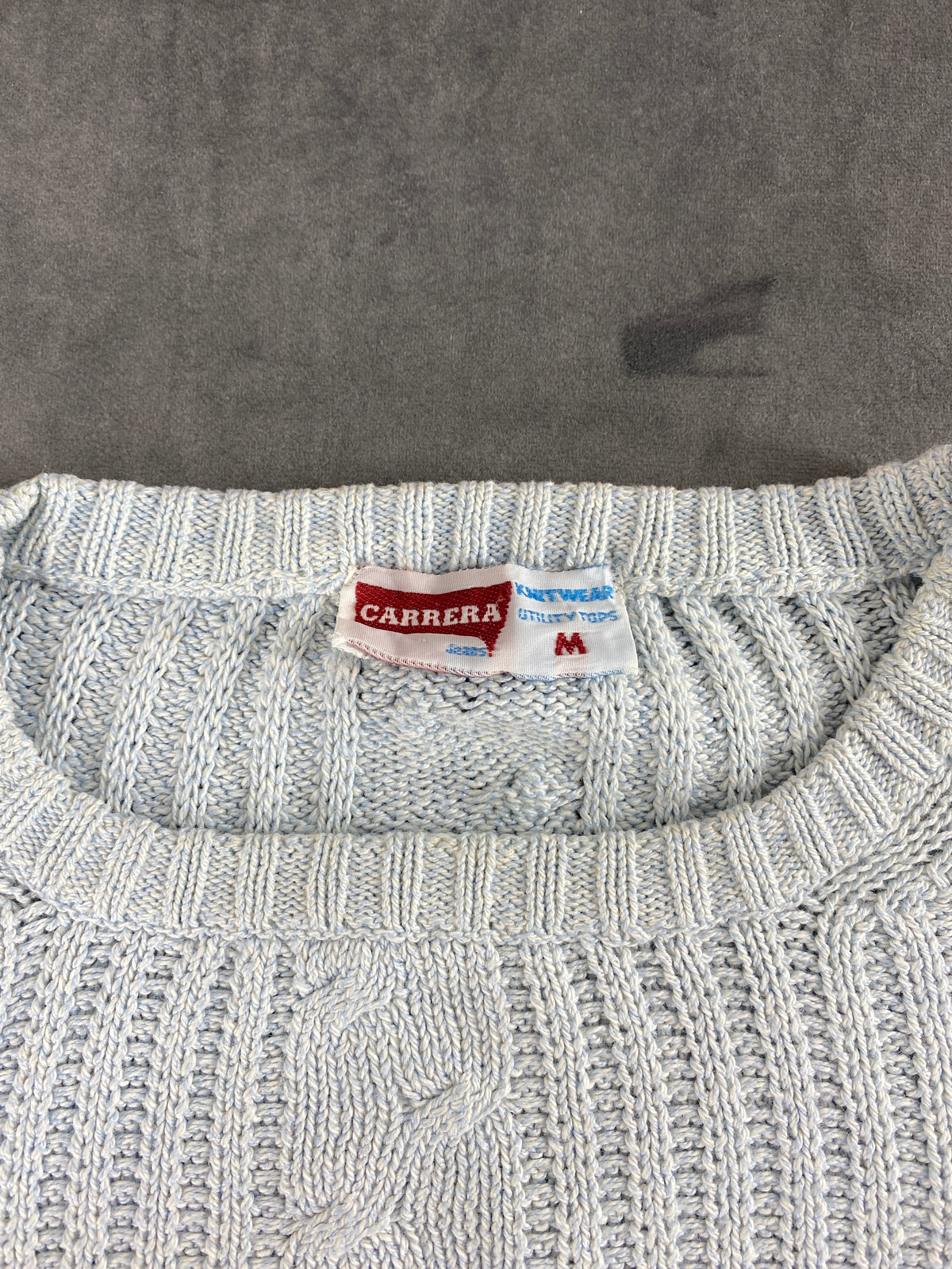 Maglione grigio perla a trecce Carrera vintage – Donna Taglia M (IT 42)