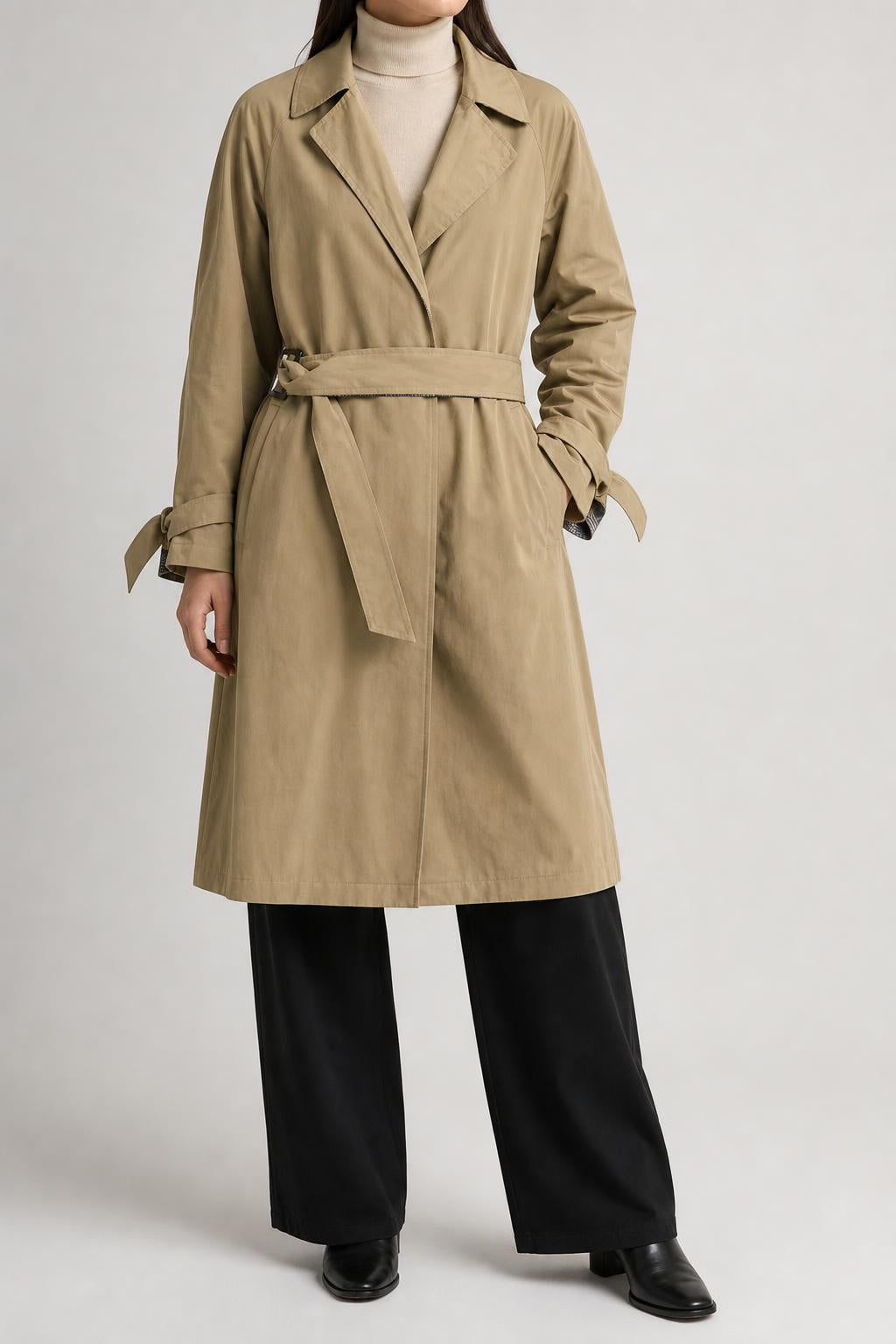 Trench sabbia con cintura Surkana vintage – Donna Taglia XL