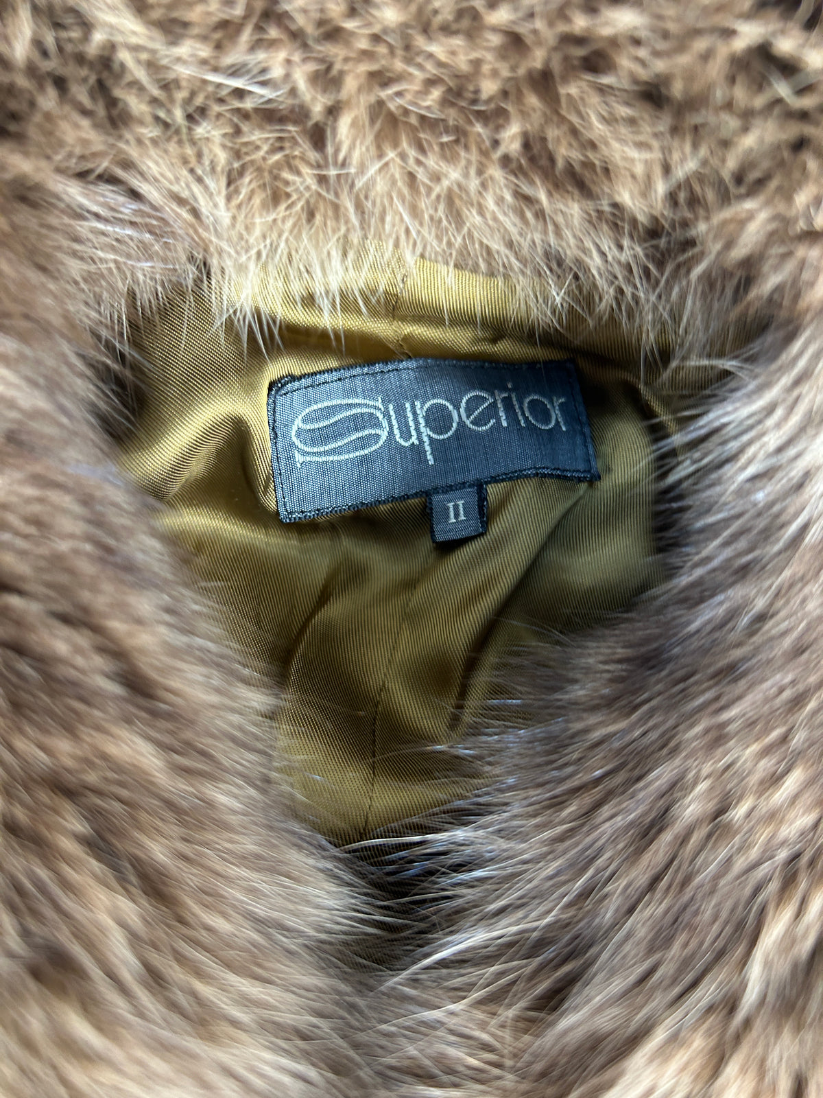 Cappotto cammello con collo in pelliccia Superior vintage – Donna Taglia L