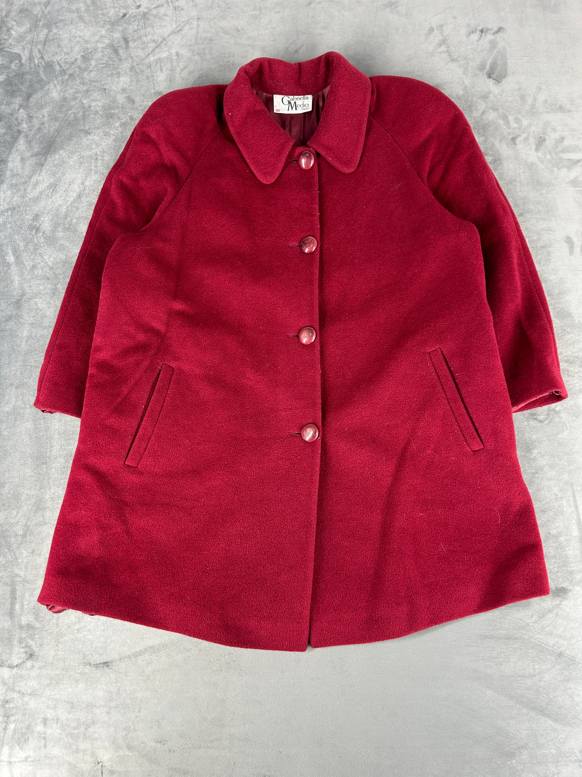 Cappotto svasato bordeaux Gabriella Medici vintage – Donna Taglia M