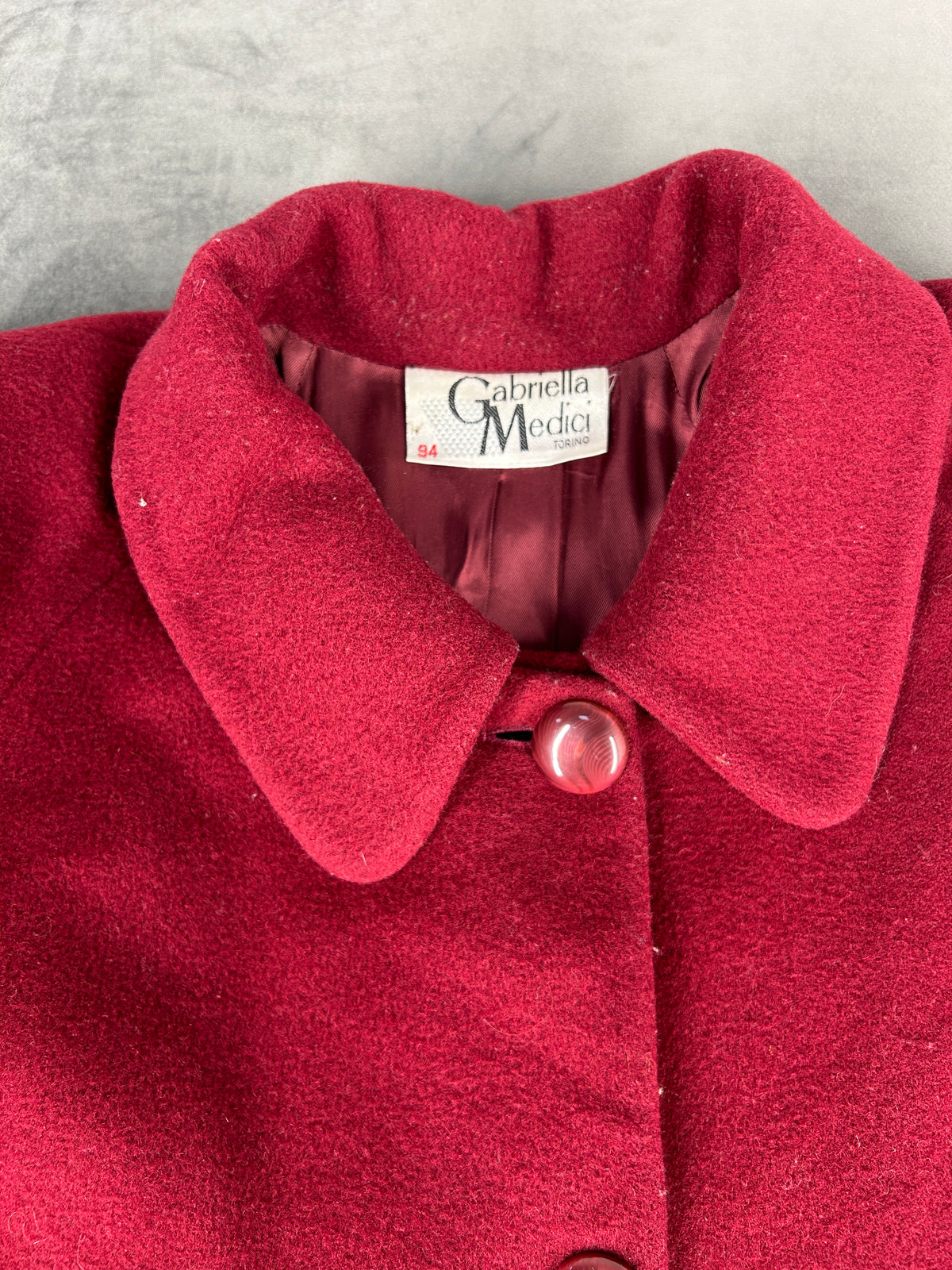 Cappotto svasato bordeaux Gabriella Medici vintage – Donna Taglia M