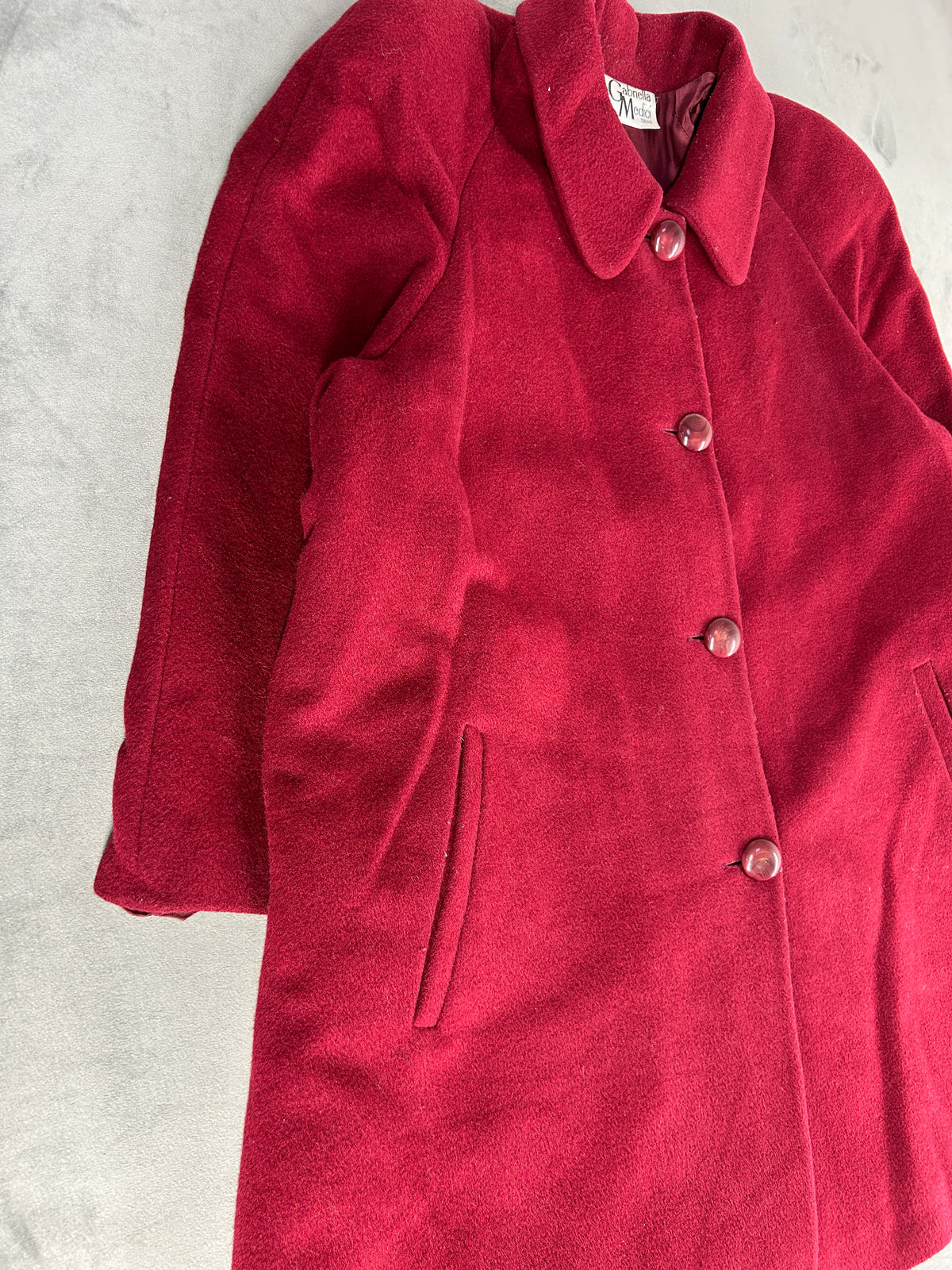 Cappotto svasato bordeaux Gabriella Medici vintage – Donna Taglia M
