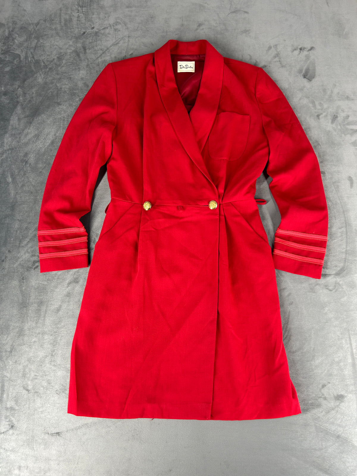 Abito blazer rosso con bottoni gioiello Betty Barclay vintage – Donna Taglia M
