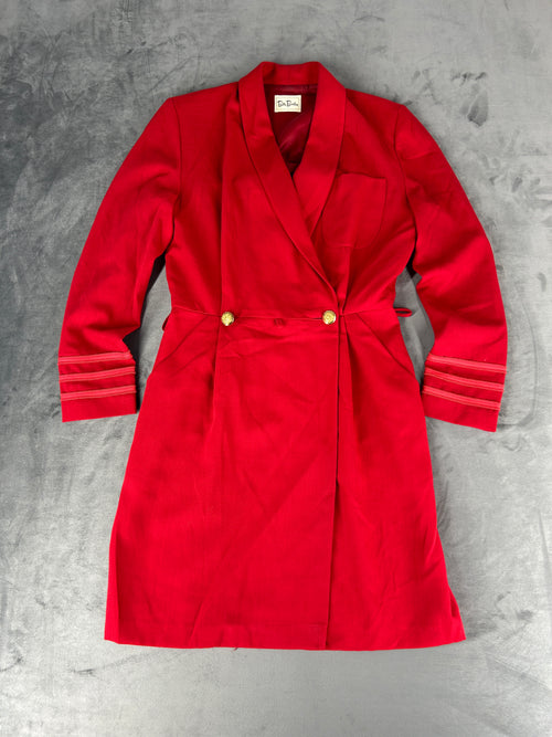 Abito blazer rosso con bottoni gioiello Betty Barclay vintage – Donna Taglia M