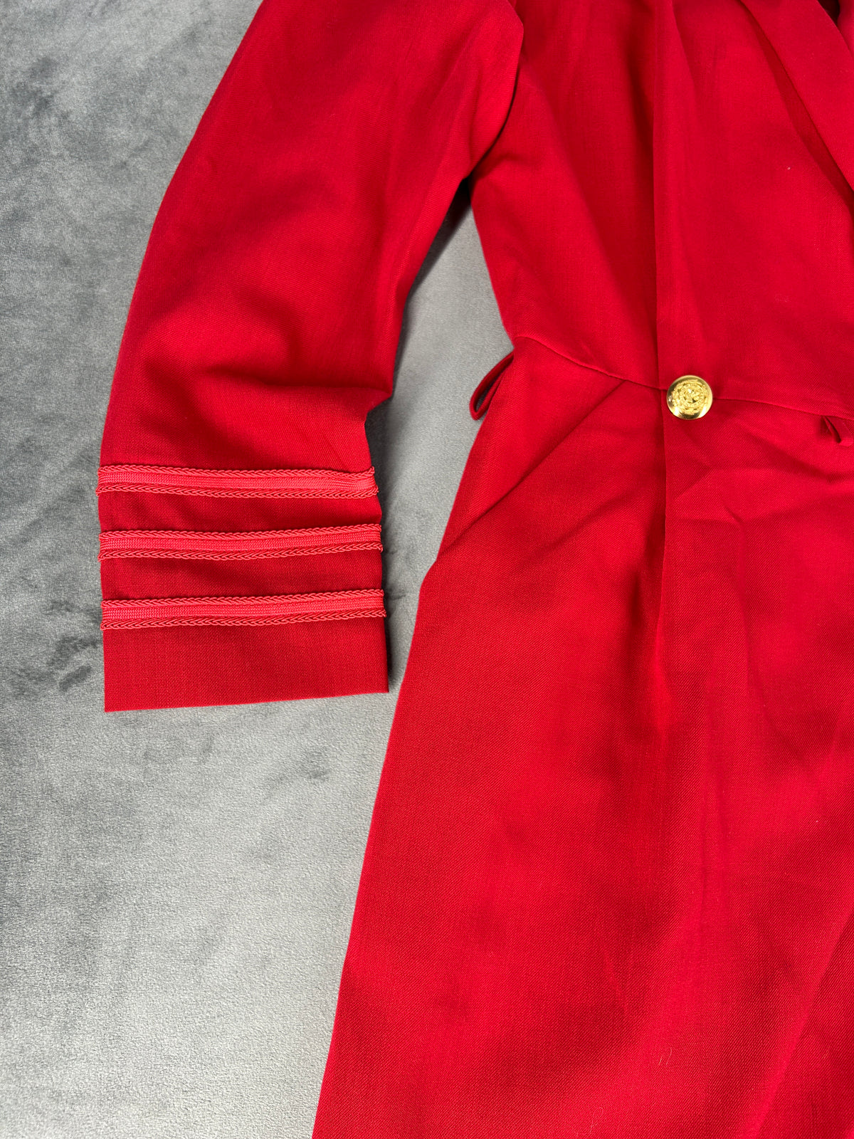 Abito blazer rosso con bottoni gioiello Betty Barclay vintage – Donna Taglia M