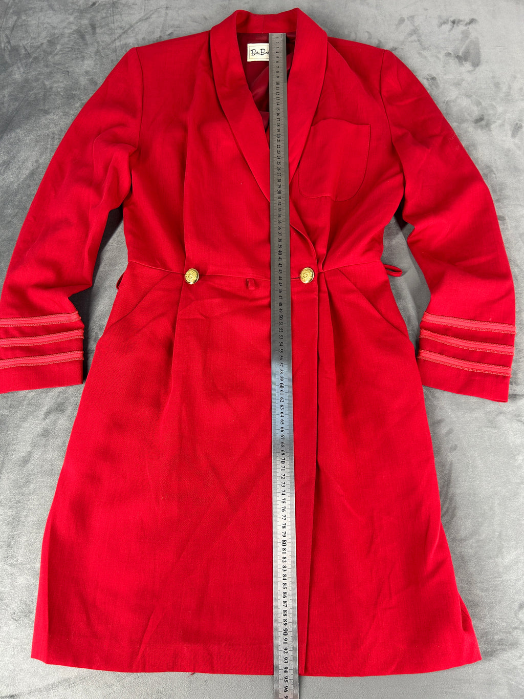 Abito blazer rosso con bottoni gioiello Betty Barclay vintage – Donna Taglia M