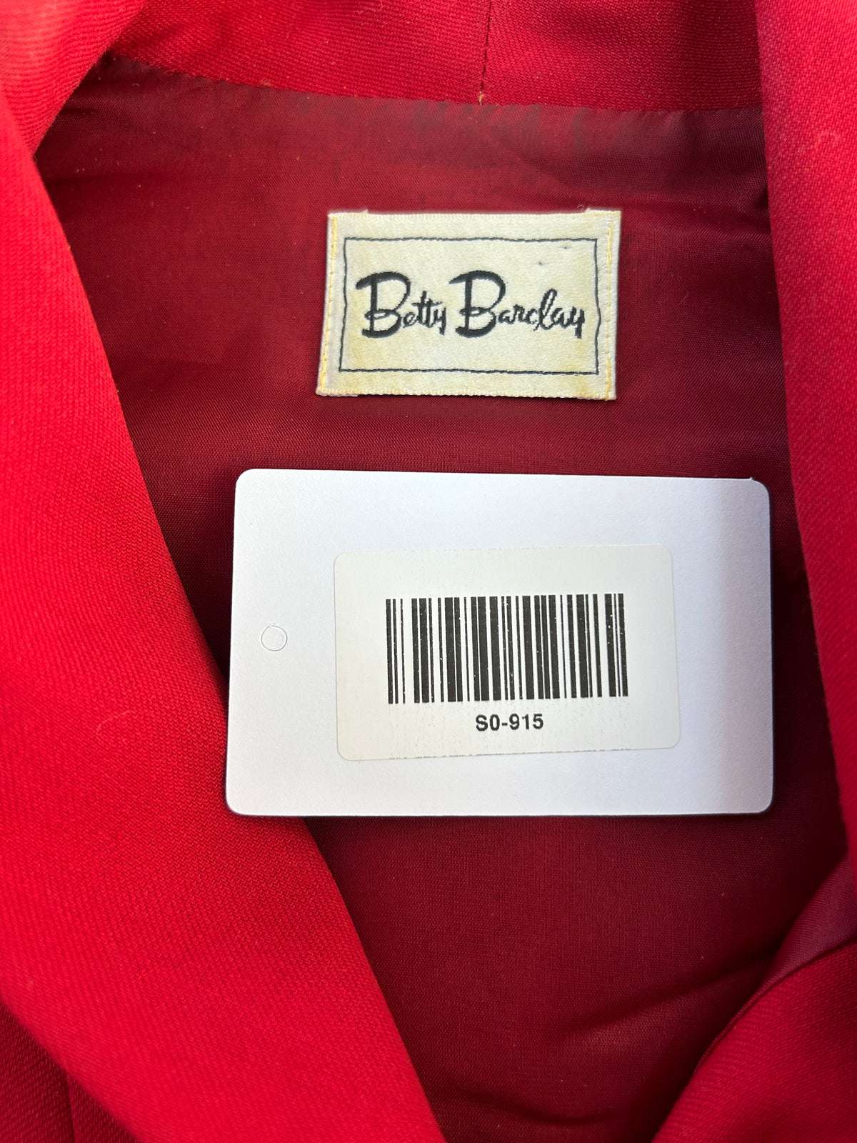 Abito blazer rosso con bottoni gioiello Betty Barclay vintage – Donna Taglia M